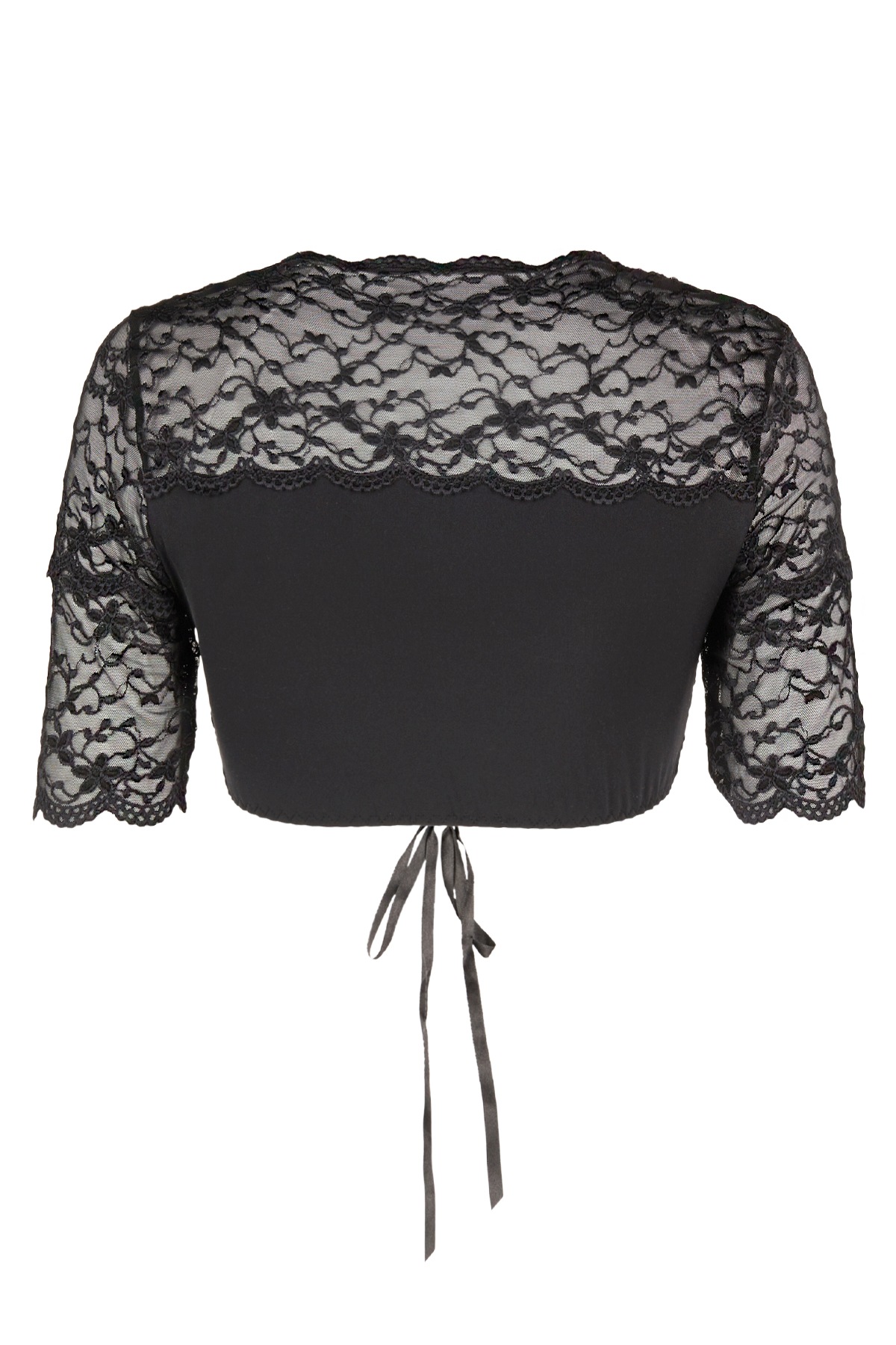 Nina Von C. Dirndlbluse V-Ausschnitt, Spitze, bauchfrei, Kurzarm, Schnürung günstig online kaufen