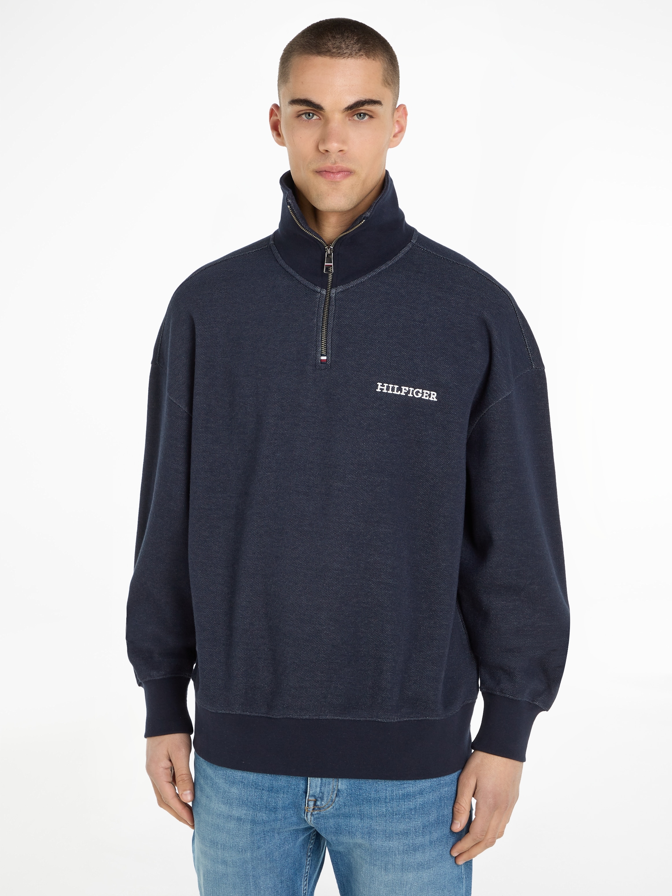 Tommy Hilfiger Sweatshirt "MONOTYPE HONEYCOMB 1/4 ZIP", Tommy Hilfiger Flag günstig online kaufen