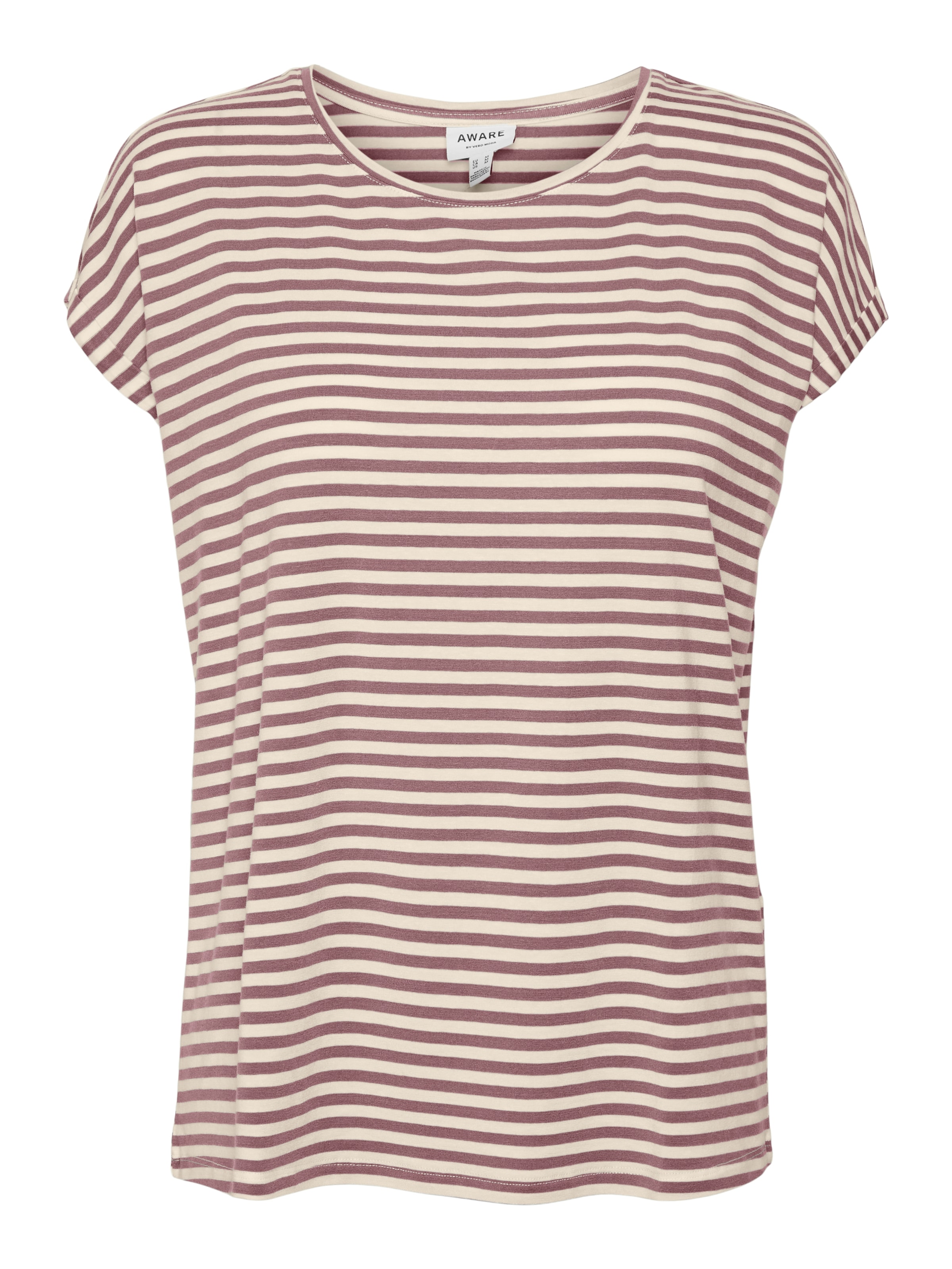 Vero Moda Rundhalsshirt »VMAVA PLAIN SS TOP STRIPE GA JRS NOOS«