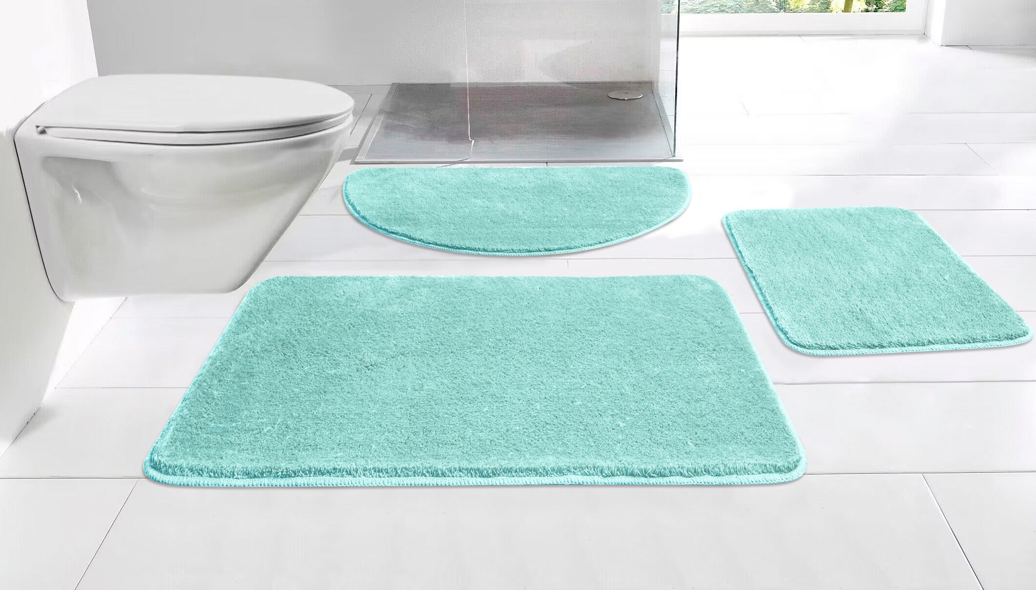 my home Badematte "Merida Kurzflor, Badteppich, Badvorleger, Badezimmer Tep günstig online kaufen