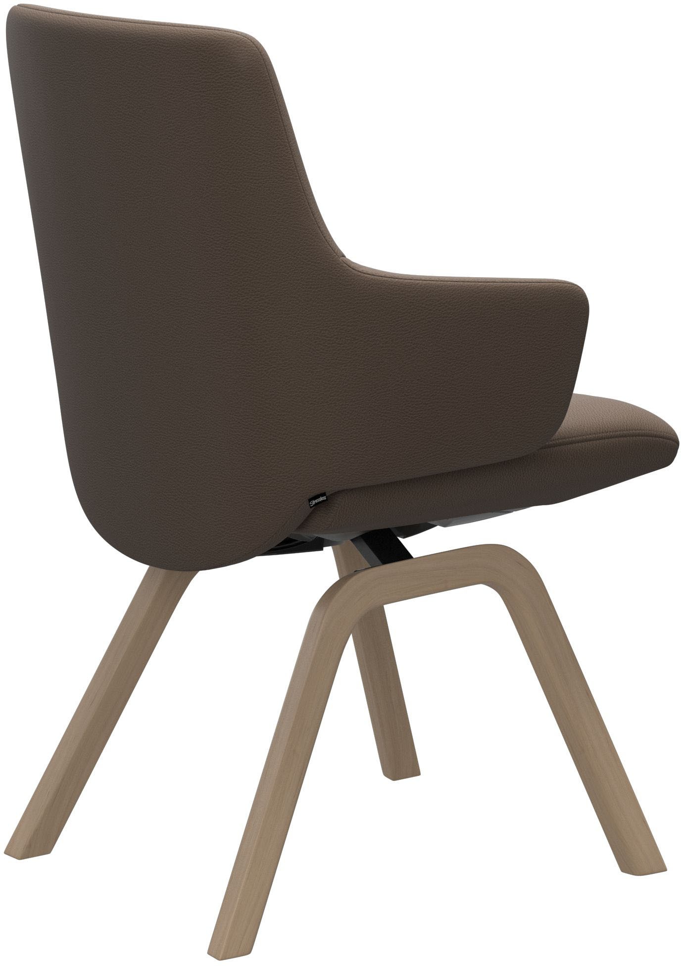 Thumbnail - Stressless Polsterstuhl "Laurel", Leder BATICK, Low Back mit Armlehne, Größe L, mit schräggestellten Beinen in Walnuss