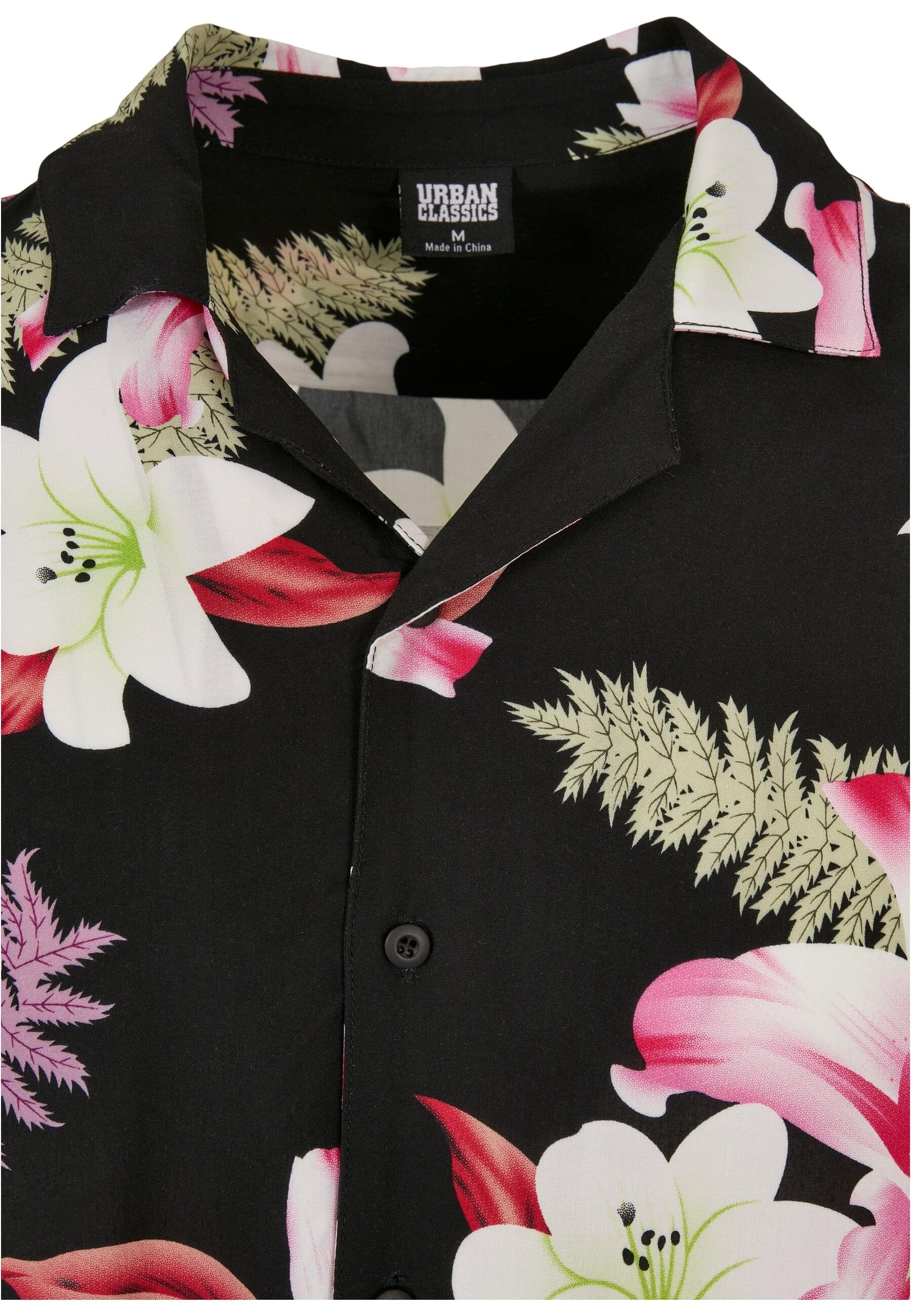 URBAN CLASSICS Kurzarmhemd »Urban Classics Herren Viscose AOP Resort Shirt«, (1 tlg.)
