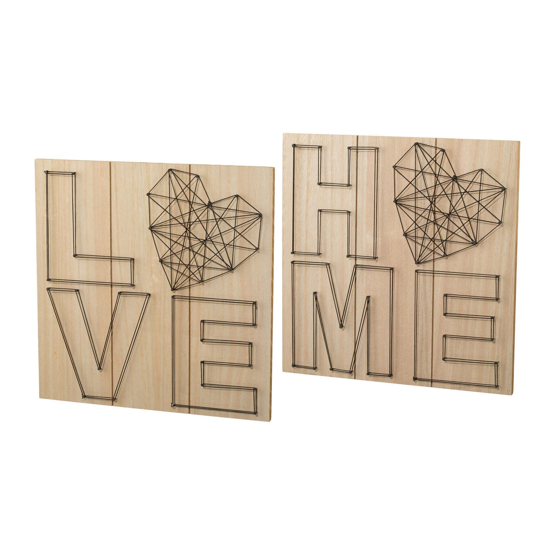 Creativ home Holzbild (Set 2 St.) Wanddeko iš Holz ...