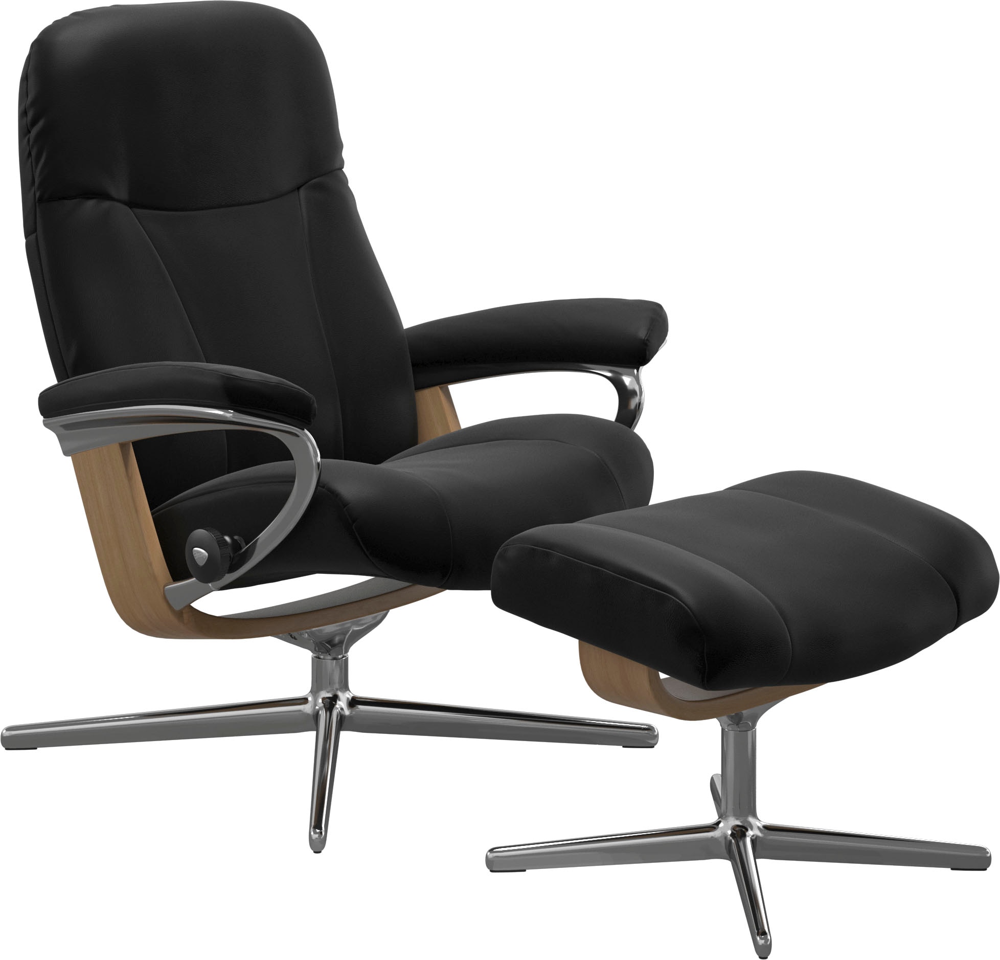 Stressless Fußhocker "Garda", mit Cross Base, Größe M & L, Holzakzent Eiche