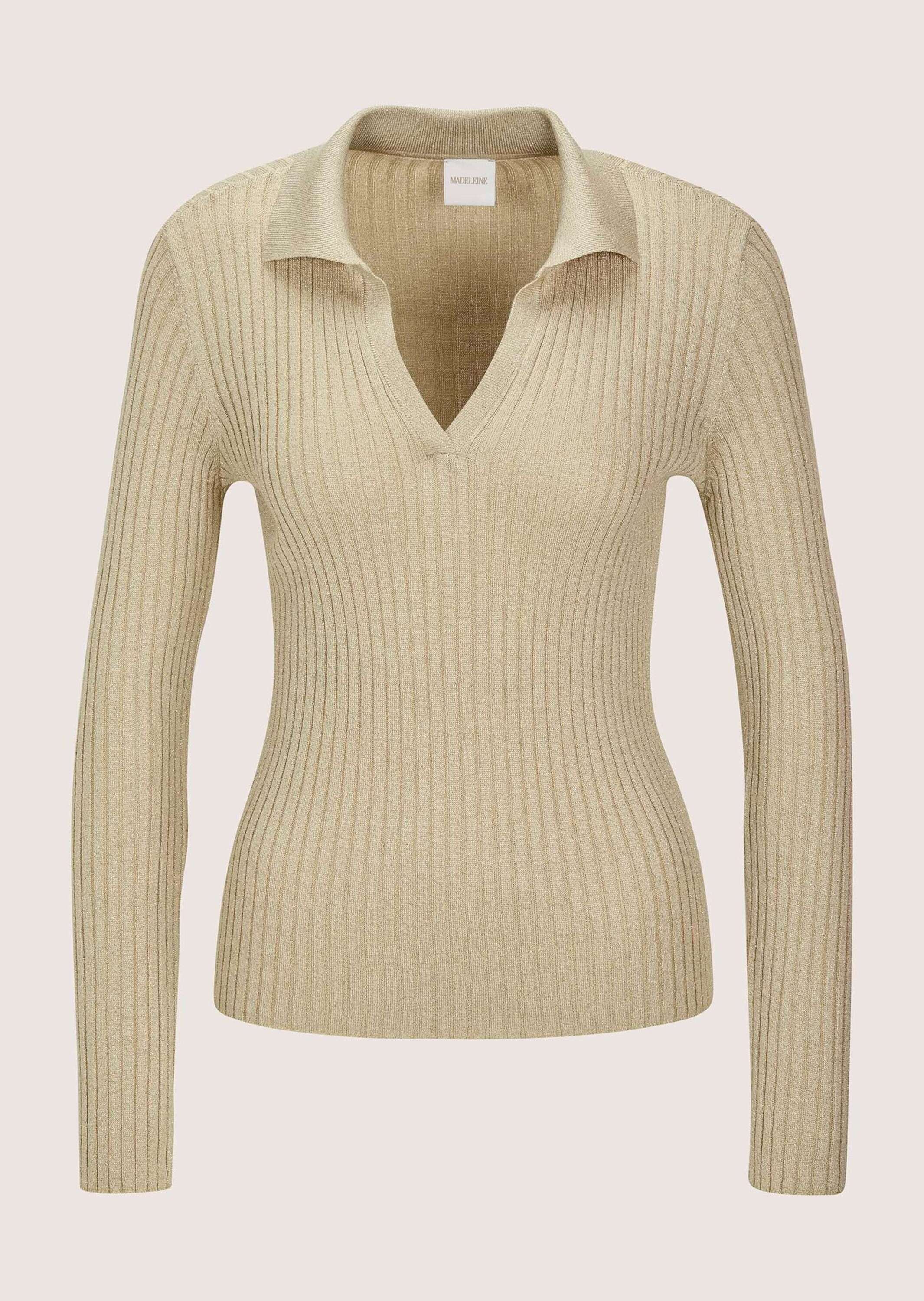 MADELEINE Longpullover "Strickpullover Glanzpullover mit Polokragen" Polokr günstig online kaufen