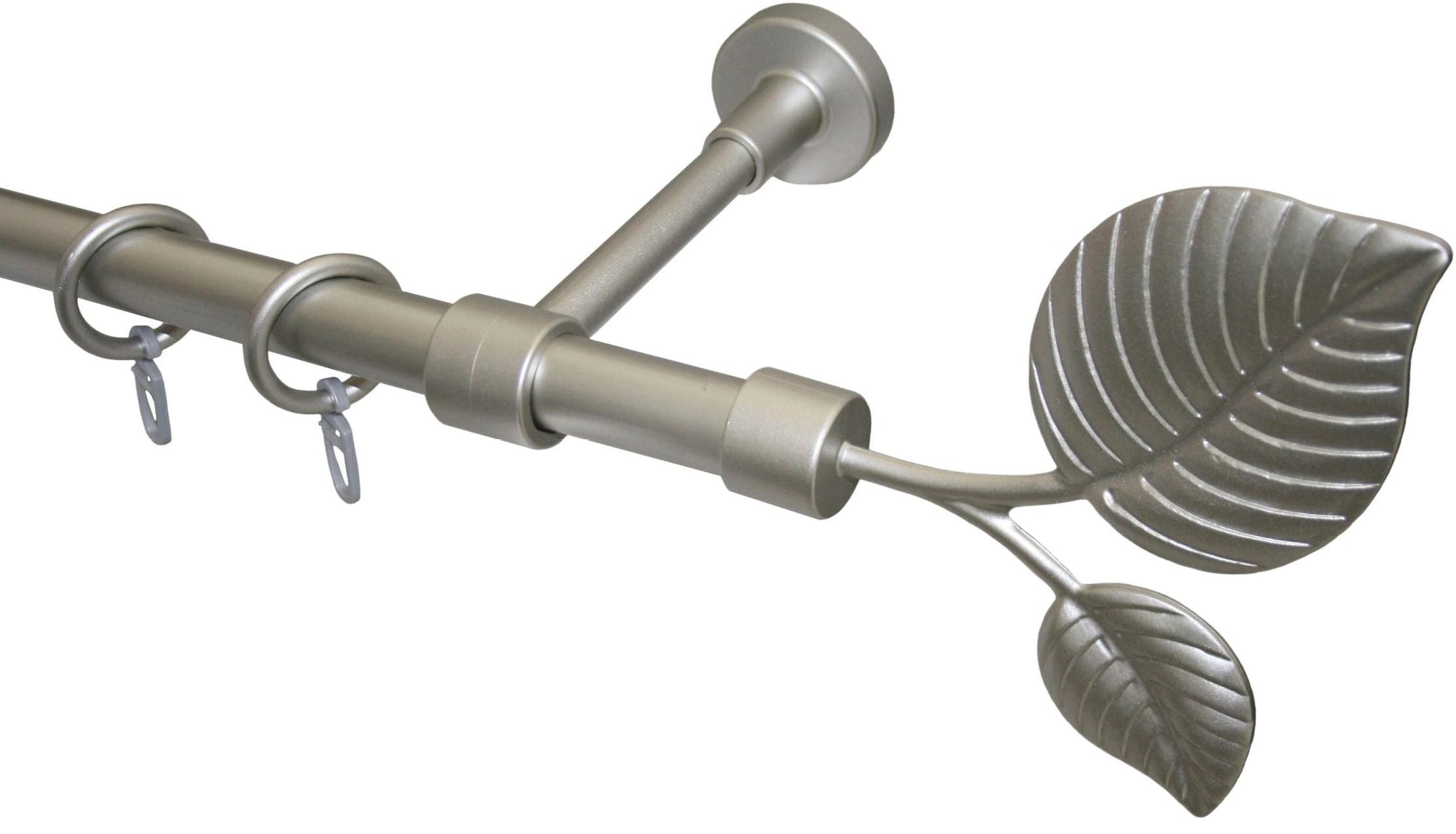 GARESA Gardinenstange "BLATT" Ø 20 mm 1 läufig-läufig Wunschmaßlänge Vorhan günstig online kaufen