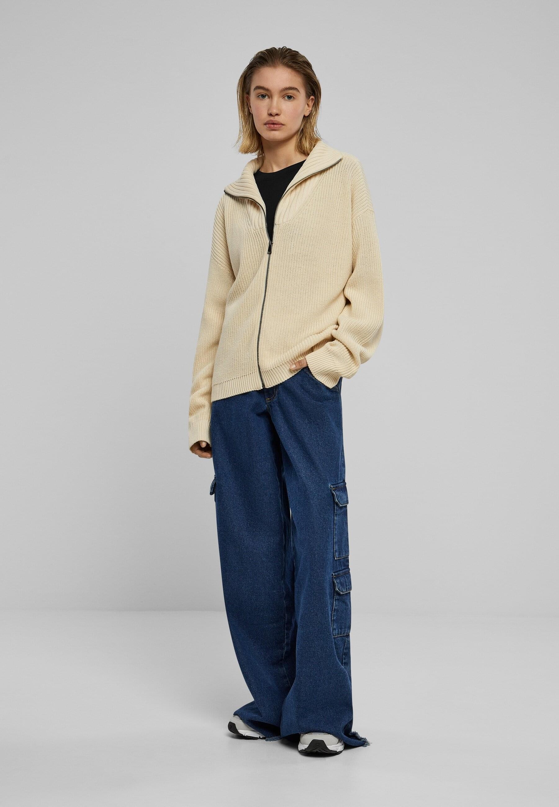 URBAN CLASSICS Strickjacke »Urban Classics Damen Ladies Knitted Zip Cardigan«