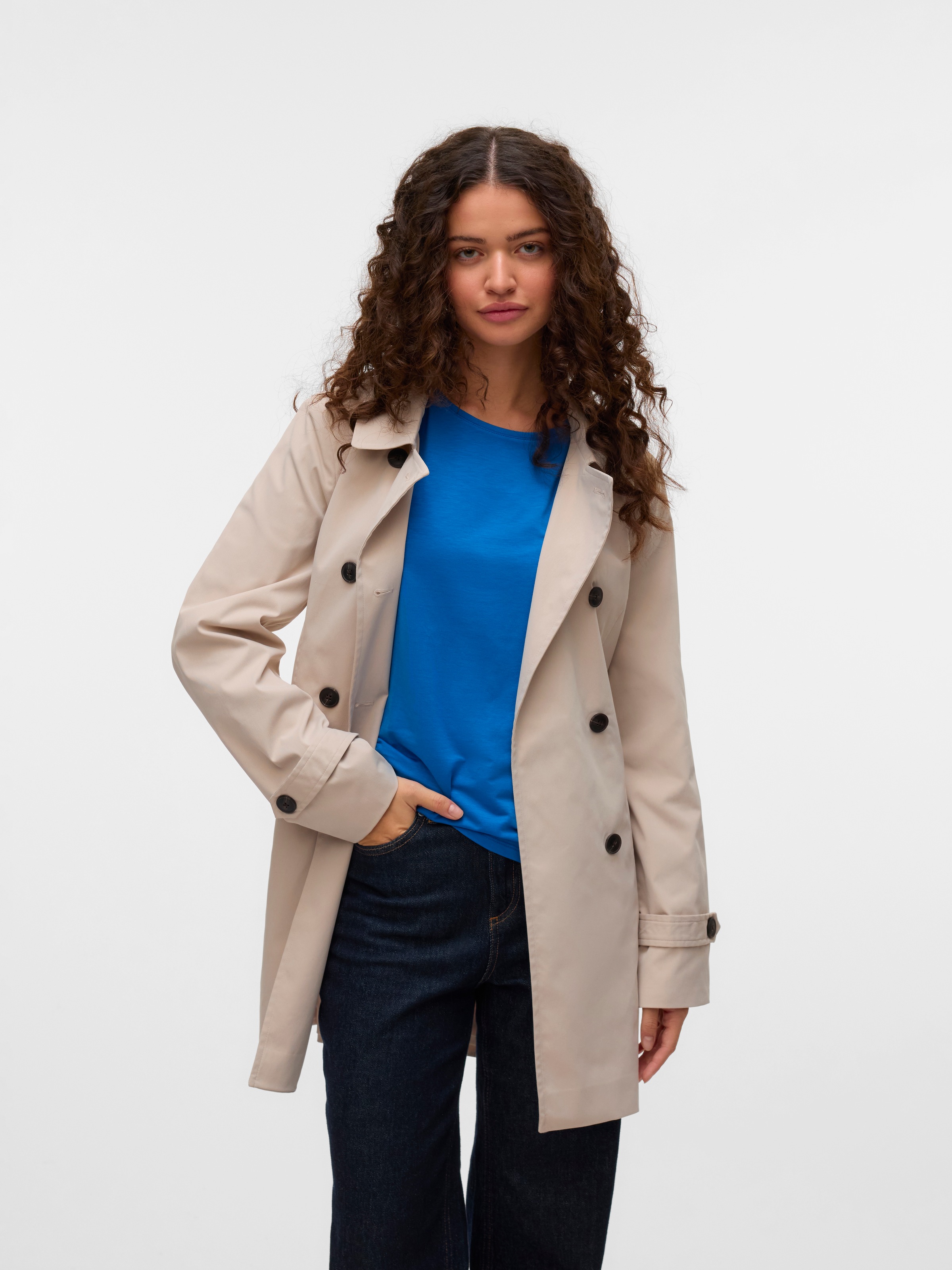 Vero Moda Trenchcoat "VMCHELSEA OLIVIA TRENCHCOAT NOOS" kurzer 2-Reiher mit günstig online kaufen