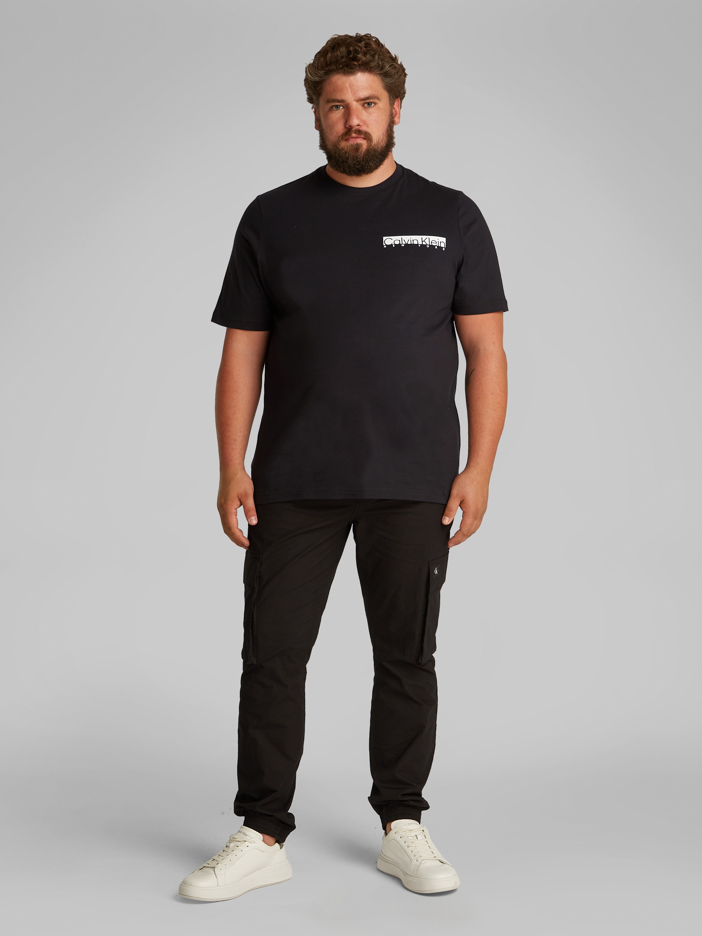 Calvin Klein Big&Tall Rundhalsshirt »BT_NY CHEST BOX LOGO T-SHIRT«, in Großen Größen mit Logoprint