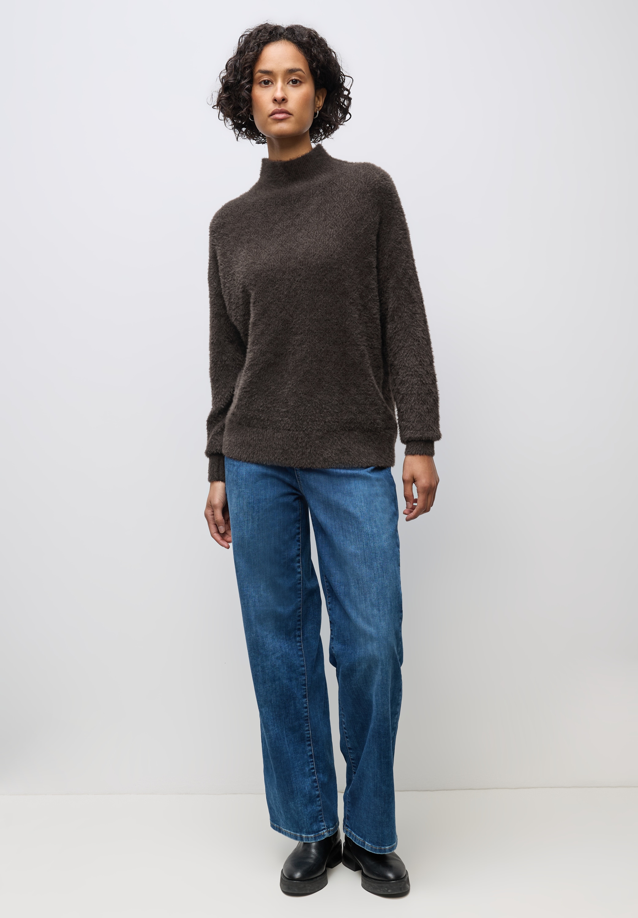 STREET ONE Strickpullover, mit Rippstrick