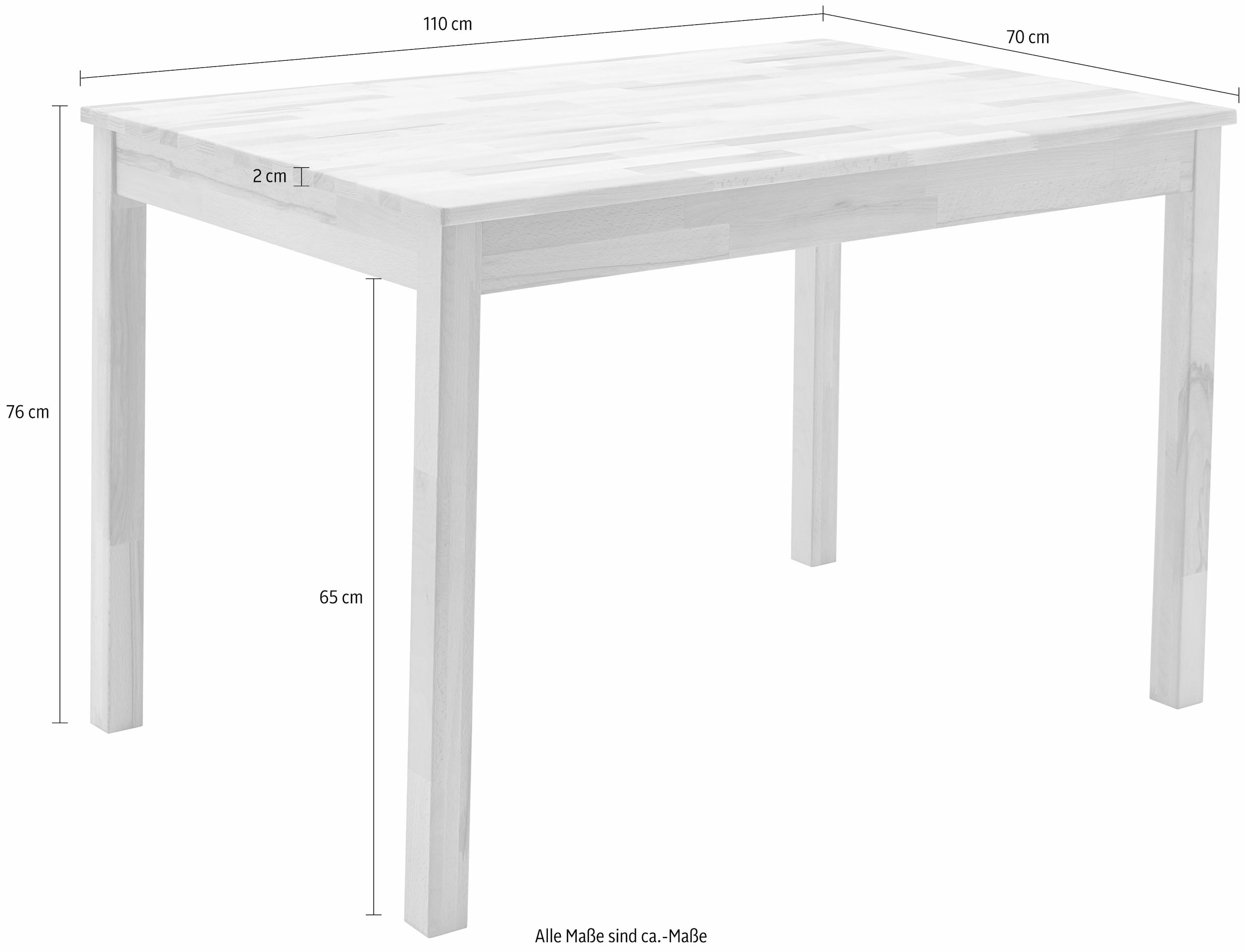 MCA living Esstisch »Alfons, TOPSELLER!«, (Esstisch, Küchentisch), Massivholztisch in Wildeiche geölt, belastbar bis 50 kg