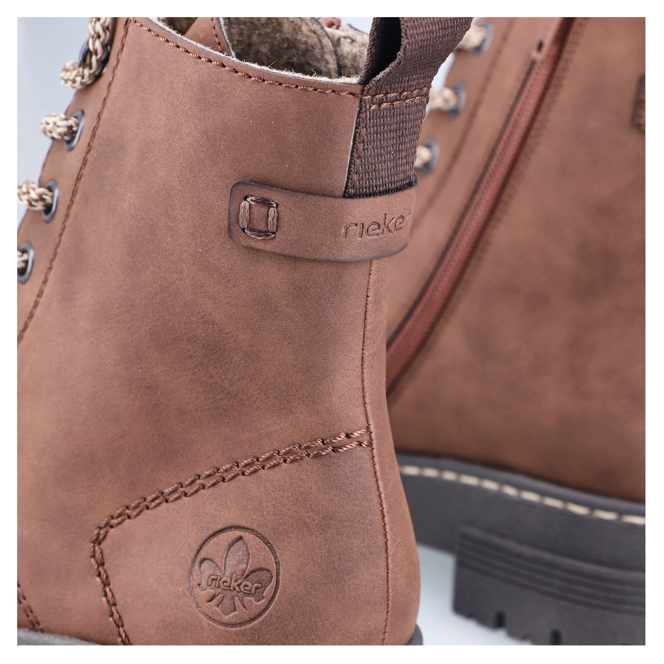 Rieker Schnürstiefelette, Schnürboots, Plateauboots, Profilsohle, mit Innenreißverschluss
