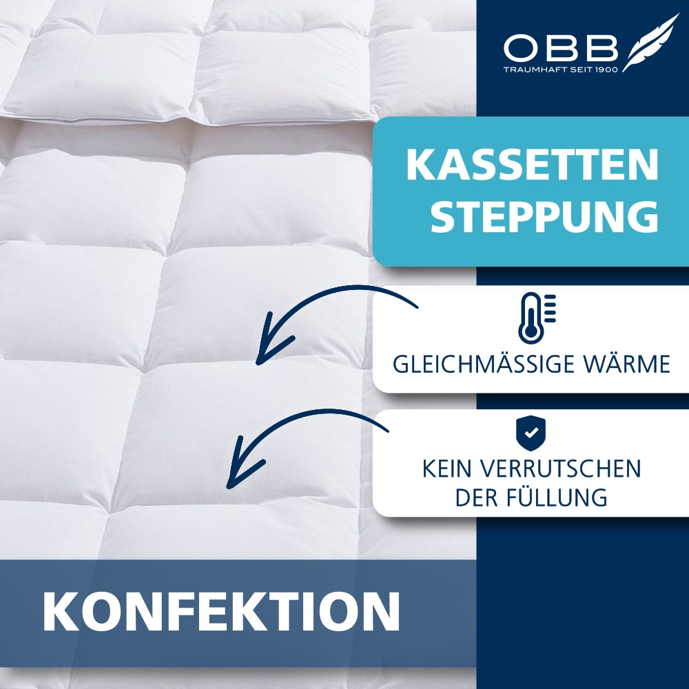 OBB Daunenbettdecke »Emilias, Bettdecken für Sommer und Winter, Ganzjahresdecke« leicht Füllung 90% Daunen, 10%Federn 1 Stk. tlg. Bettdecke 135x200 cm, 155x220 cm, weitere Größen, Made in Germany