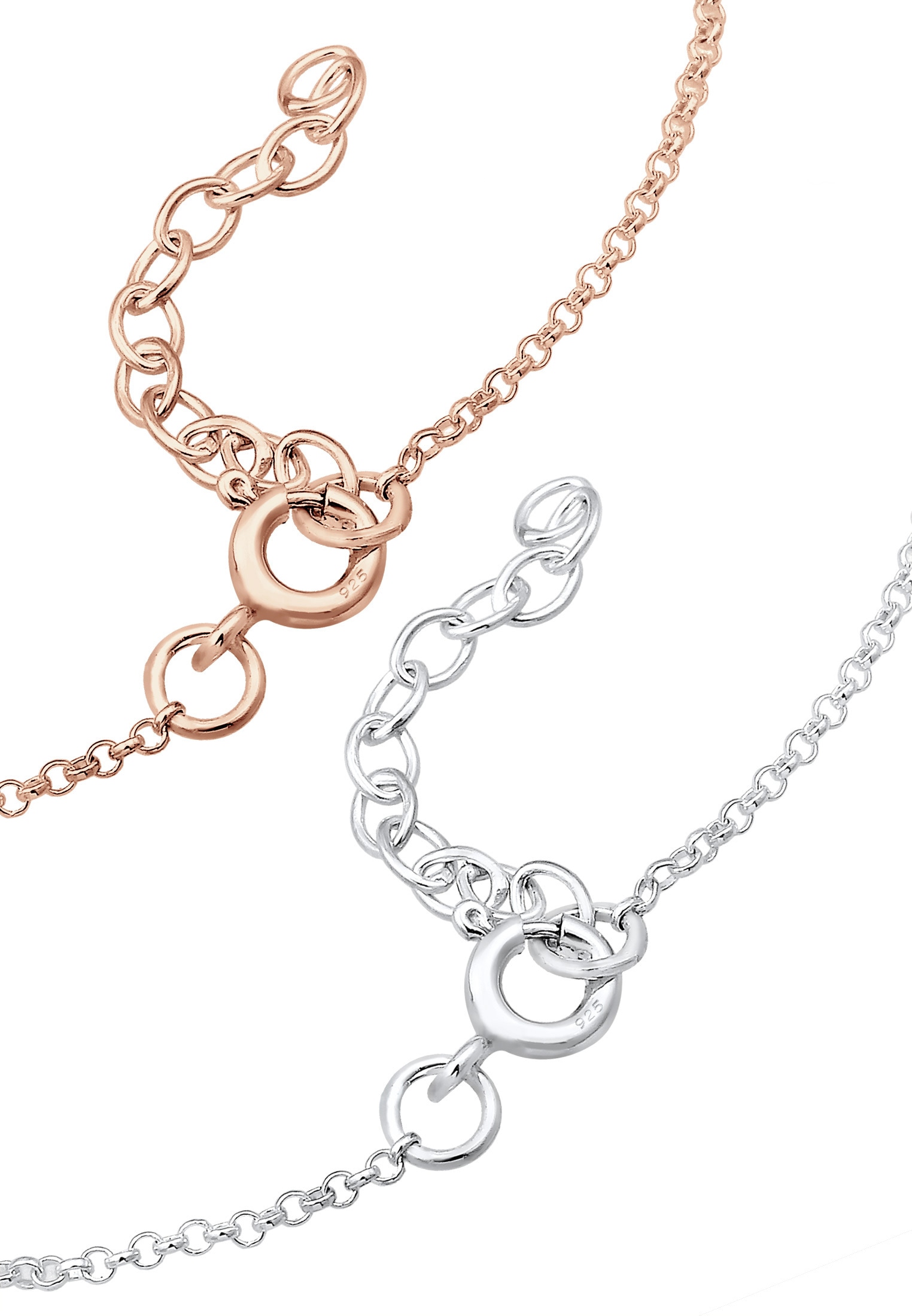 Elli Armband Set »Herz Paar Freundschaft Bi-Color 925er Silber«