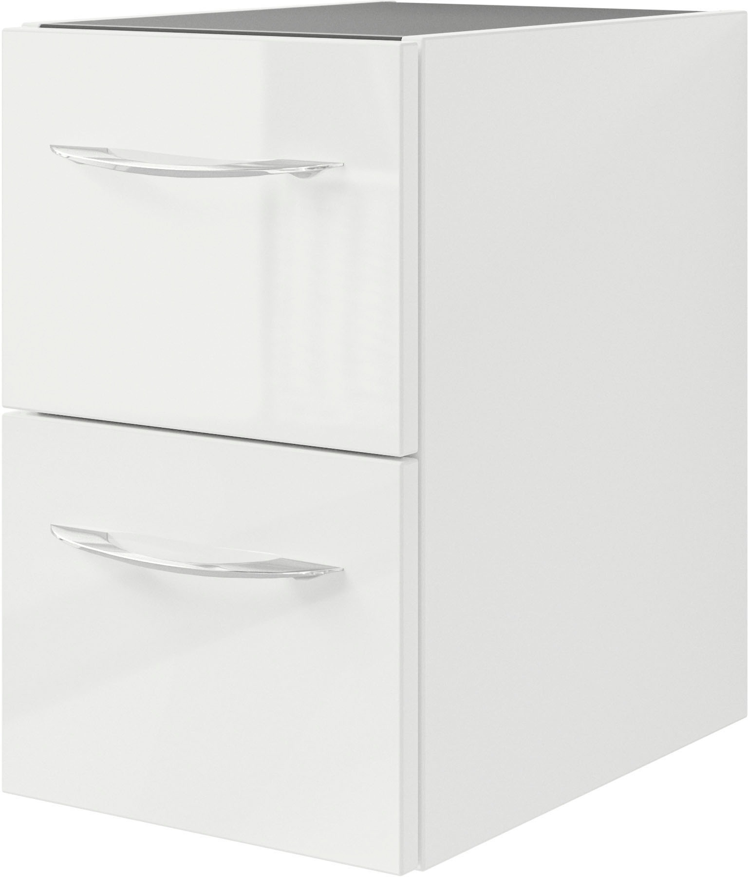 Saphir Waschtisch »Serie 4035 Keramik-Aufsatzbecken mit Unterschrank, 118 cm breit«, Waschplatz, 4 Schubladen, 1 Tür, inkl. Türdämpfer, Griff Chrom Glanz