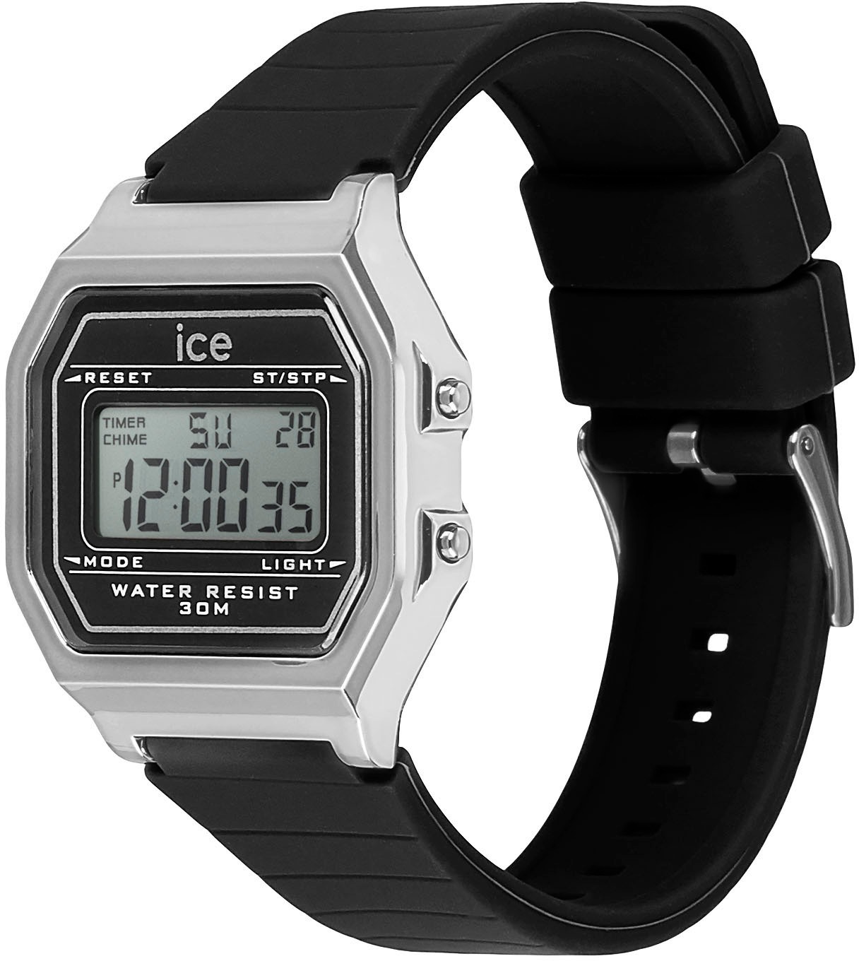 ice-watch Chronograph »ICE digit retro - Small«, Armbanduhr, Quarzuhr, Damenuhr, Silikonarmband, Datum