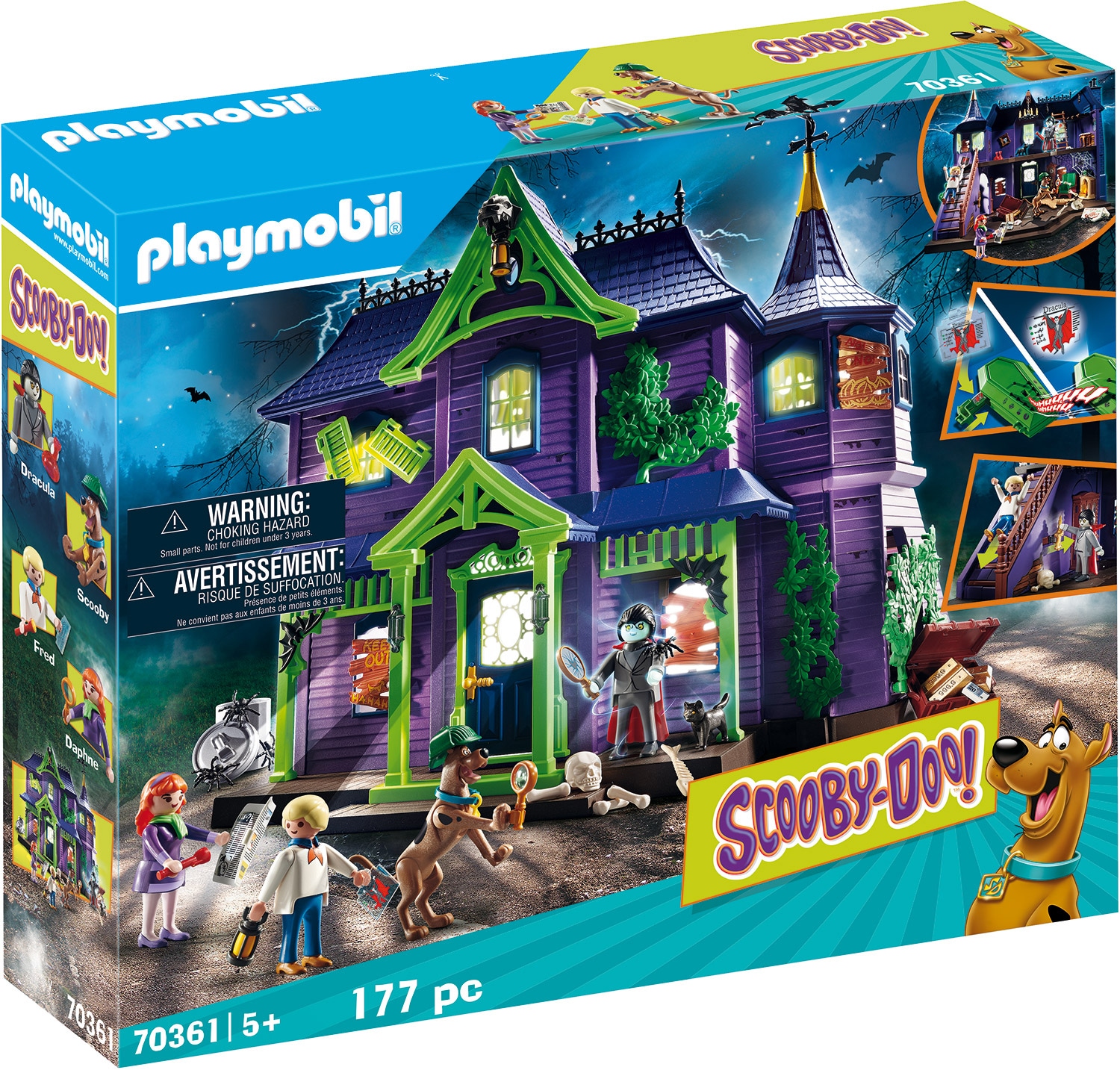 Playmobil® Konstruktions-Spielset »Abenteuer im Geisterhaus (70361), SCOOBY-DOO!«, (177 St.), Made in Germany