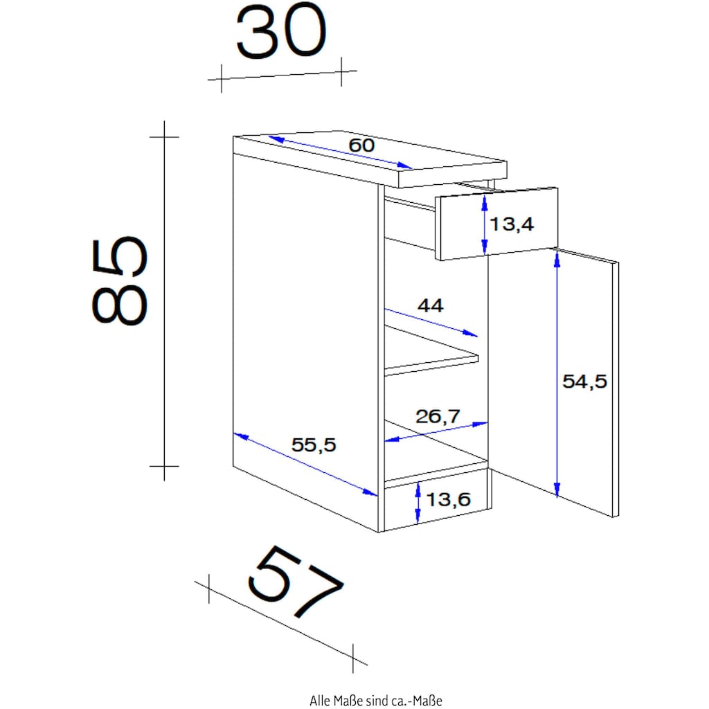 Flex-Well Unterschrank »Samoa«, (B x H x T) 30 x 85 x 60 cm