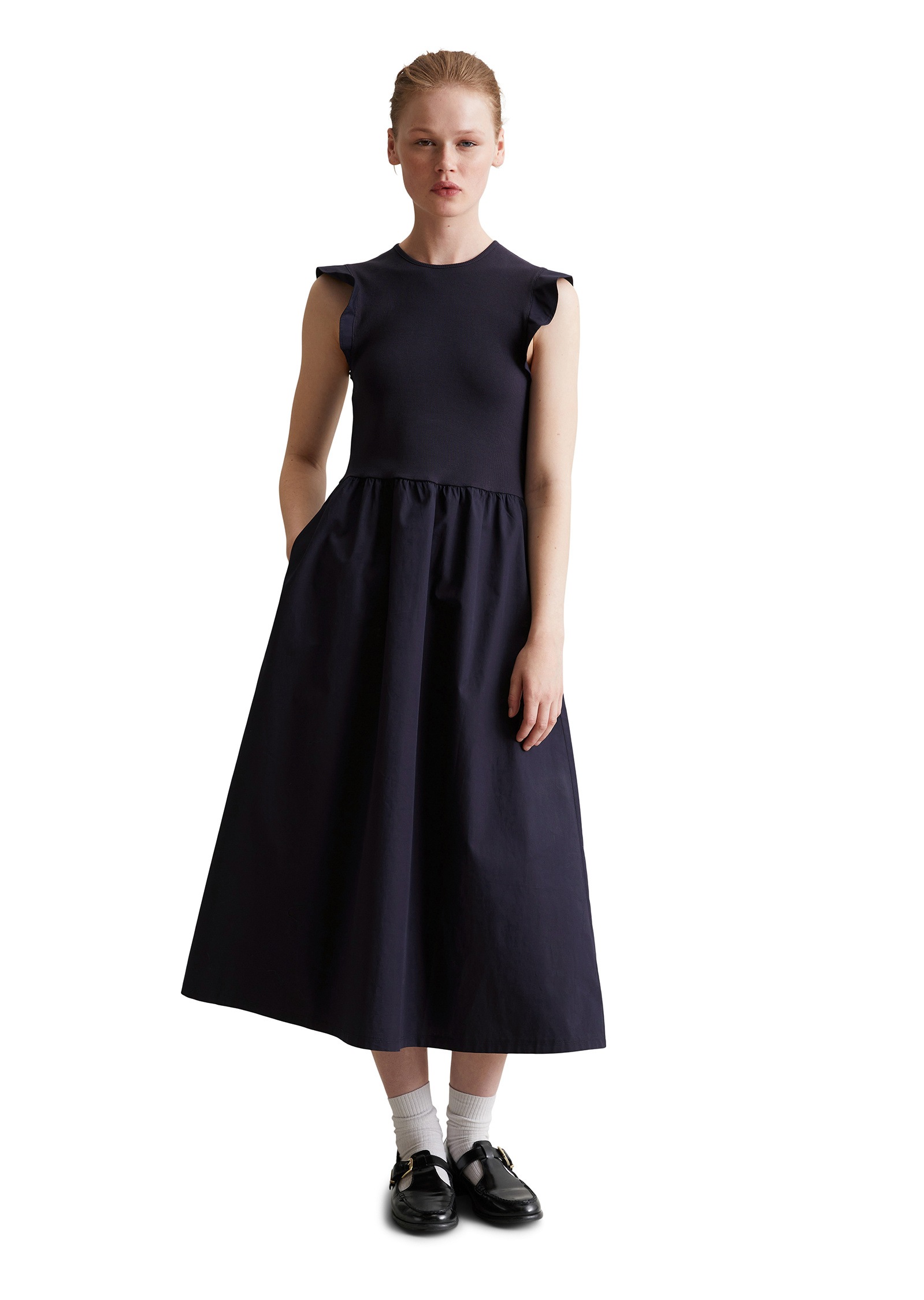 Marc O'Polo DENIM Jerseykleid »mit Baumwoll-Popelinerock«