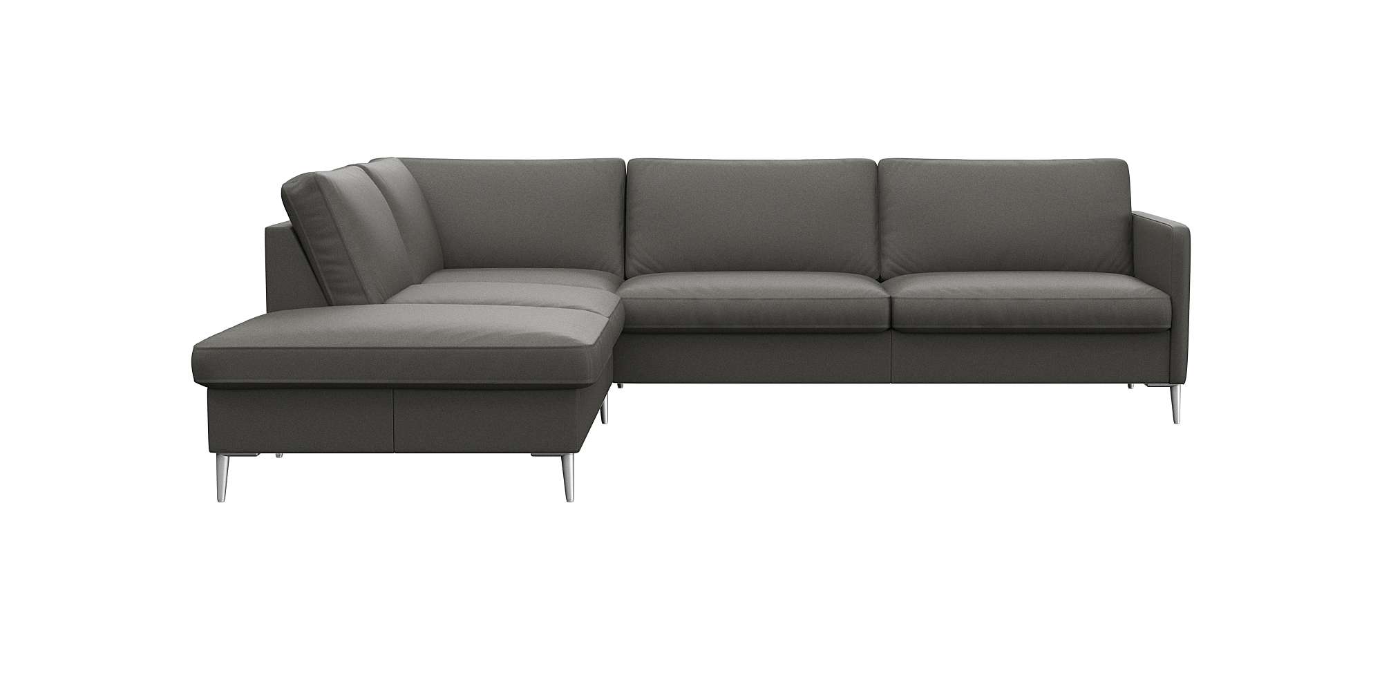 FLEXLUX Ecksofa "Fiore, L-Form" schmale Armlehnen, Kaltschaum, Füße Alu
