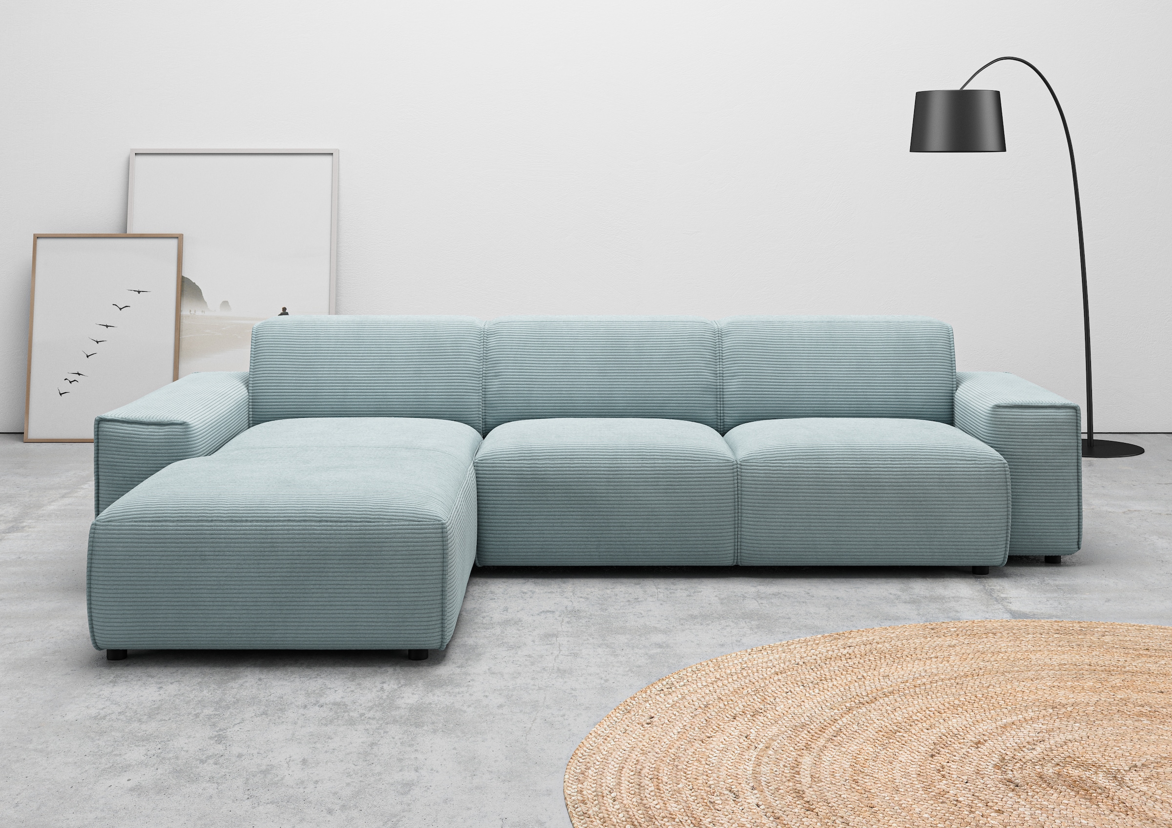 Home affaire Ecksofa "Glimminge auch in Breitcord, Feincord, Bouclé + Easy care-Bezug" L-Form, Breite 294, Zierkissen