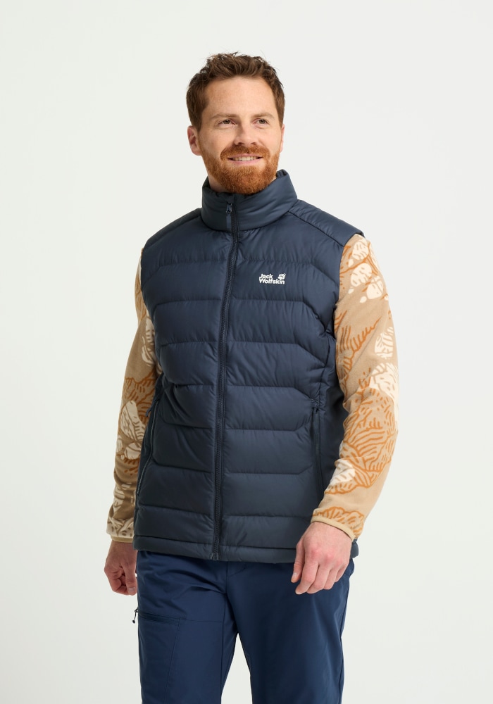 Jack Wolfskin Daunenweste "WILD PASS DOWN VEST M RDS" Daunenweste, warm, wind- und wasserabweisend