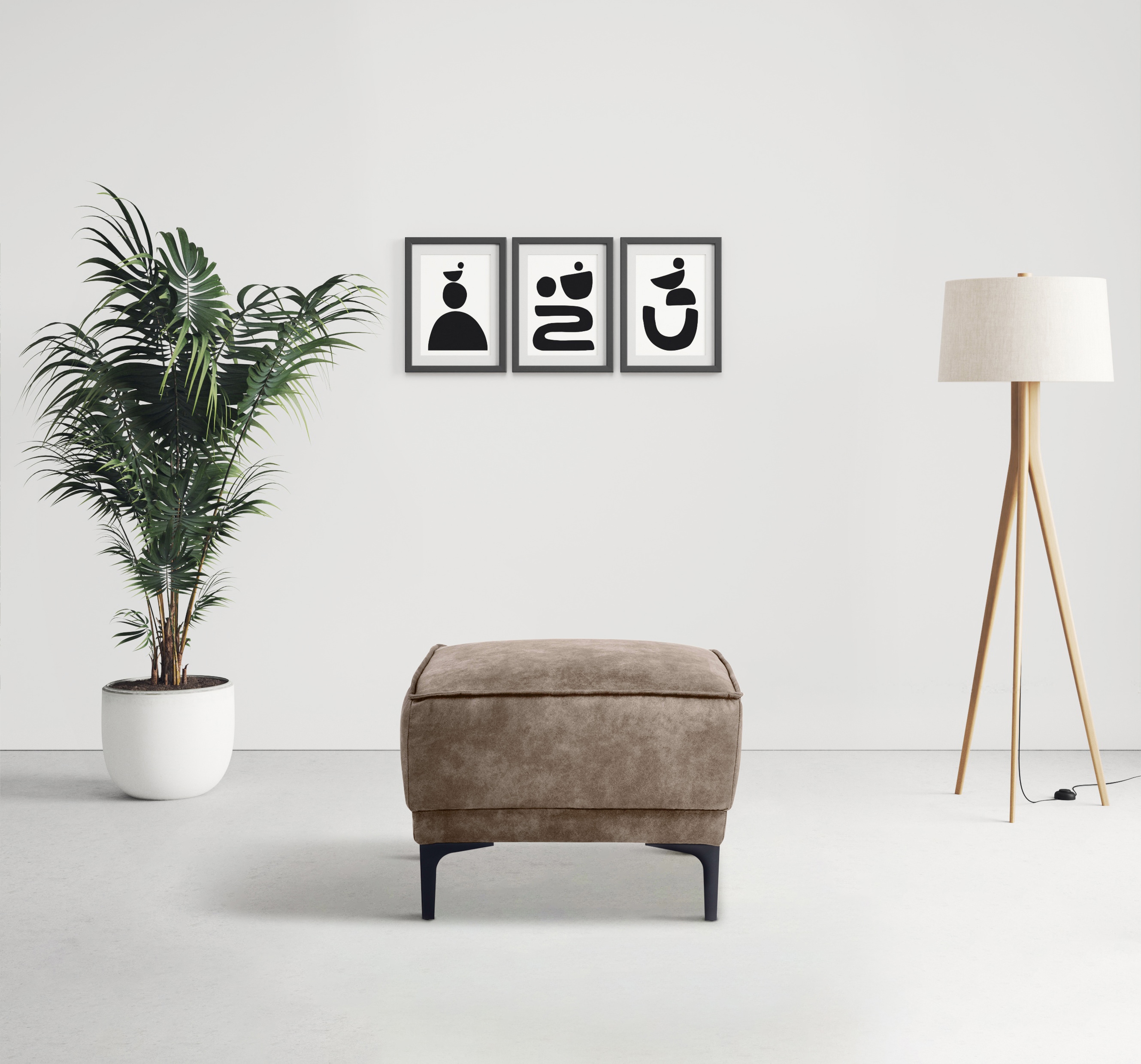 OTTO home Hocker "Oland Luxus-Microfaser Polsterhocker" passend zur Serie OLAND