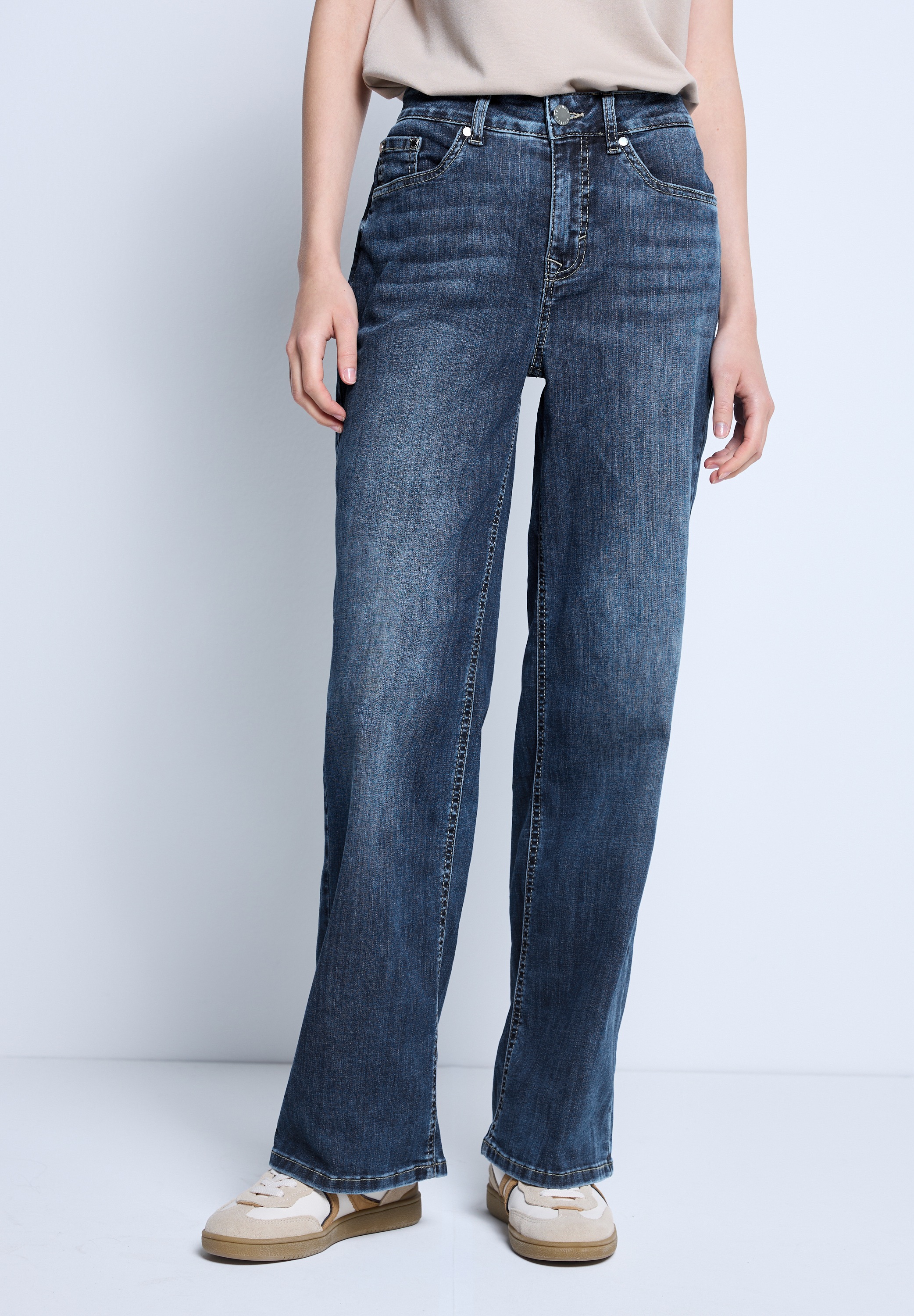 STREET ONE STUDIO Loose-fit-Jeans High Waist günstig online kaufen