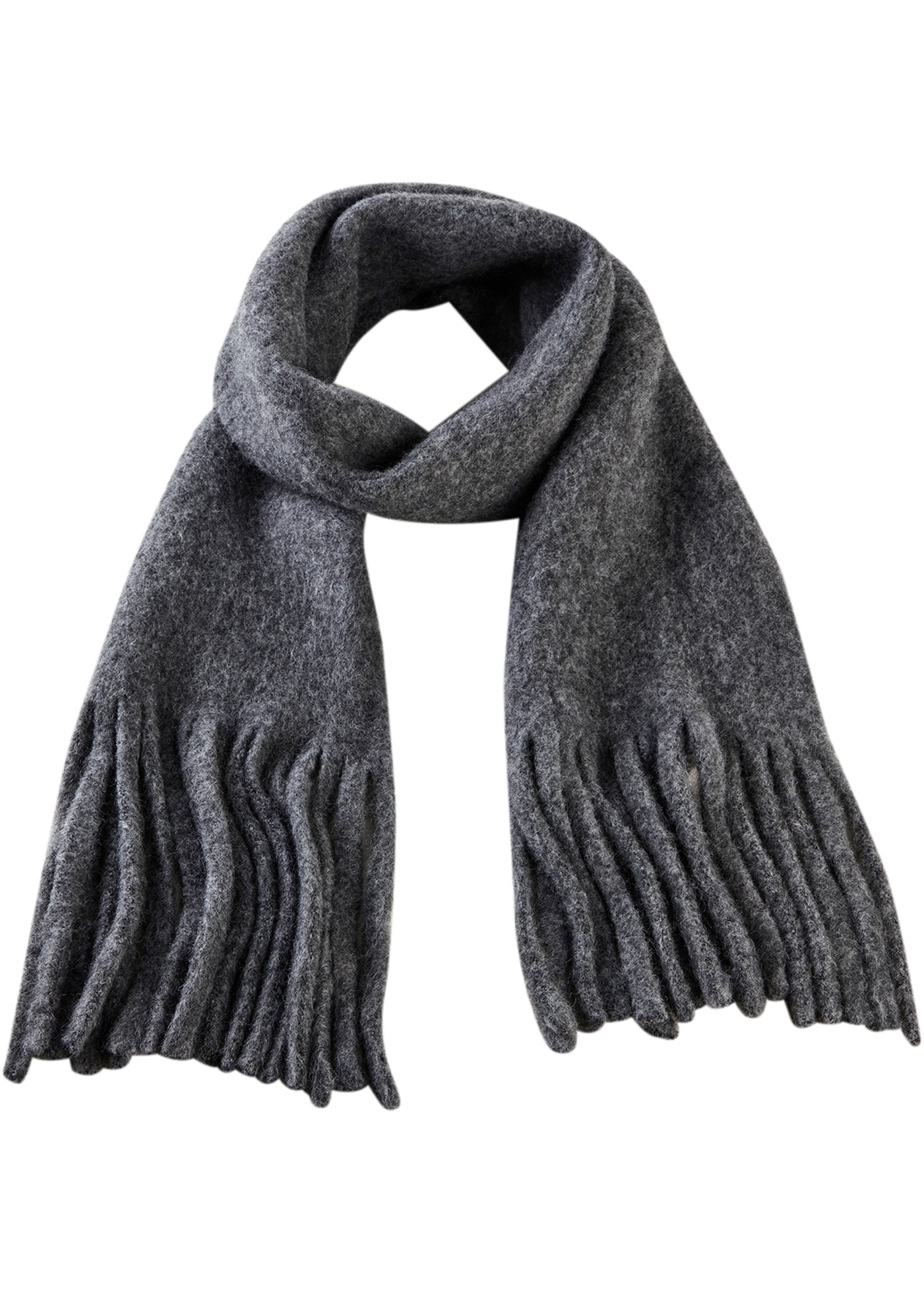 bonprix Schal aus Polyester, Polyacryl, Wolle und Polyamid, mit Fransen-Des günstig online kaufen