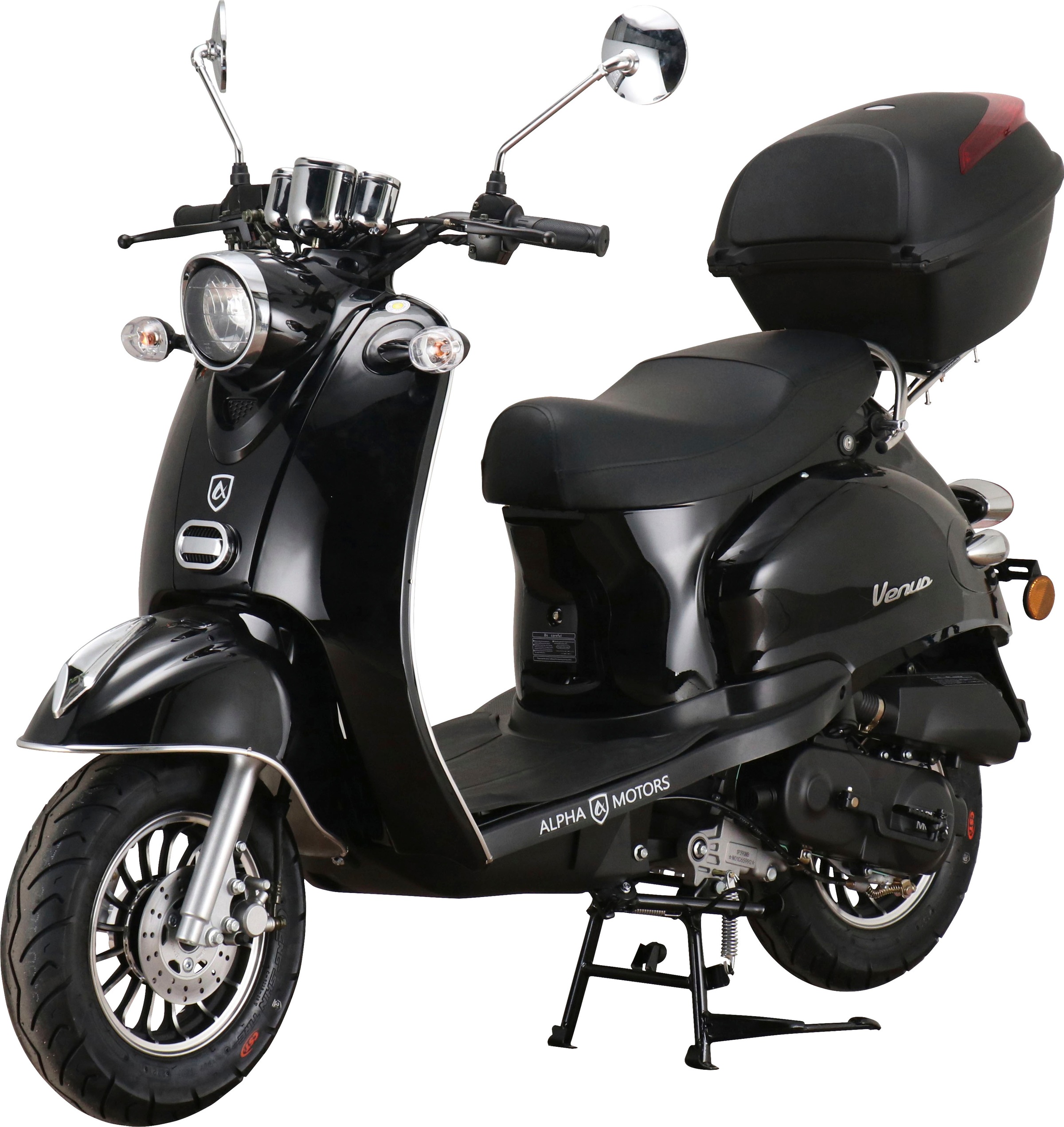 Alpha Motors Motorroller "Venus" 50 cm³ 45 km/h Euro 5 2,99 mit Topcase, im Retro-Look