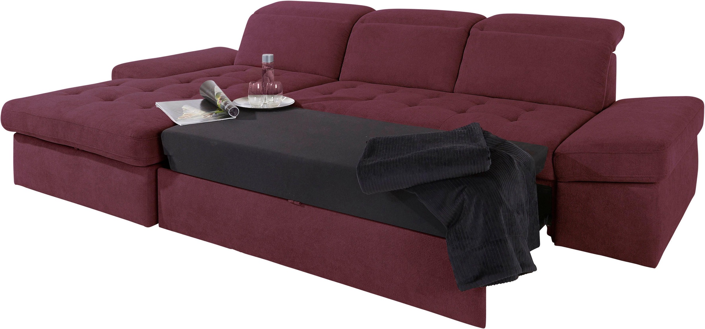 sit&more Ecksofa »Stardust L-Form«, wahlweise mit Bettfunktion und Bettkasten