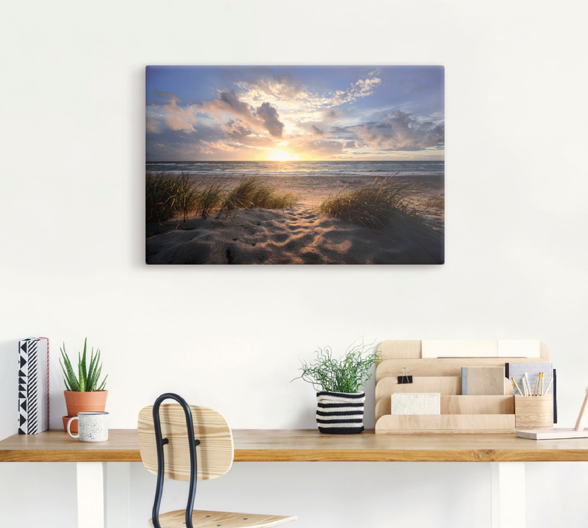 Artland Wandbild "Ostseestrand" Strand 1 Stk. tlg. auf Holzrahmen gespannt günstig online kaufen