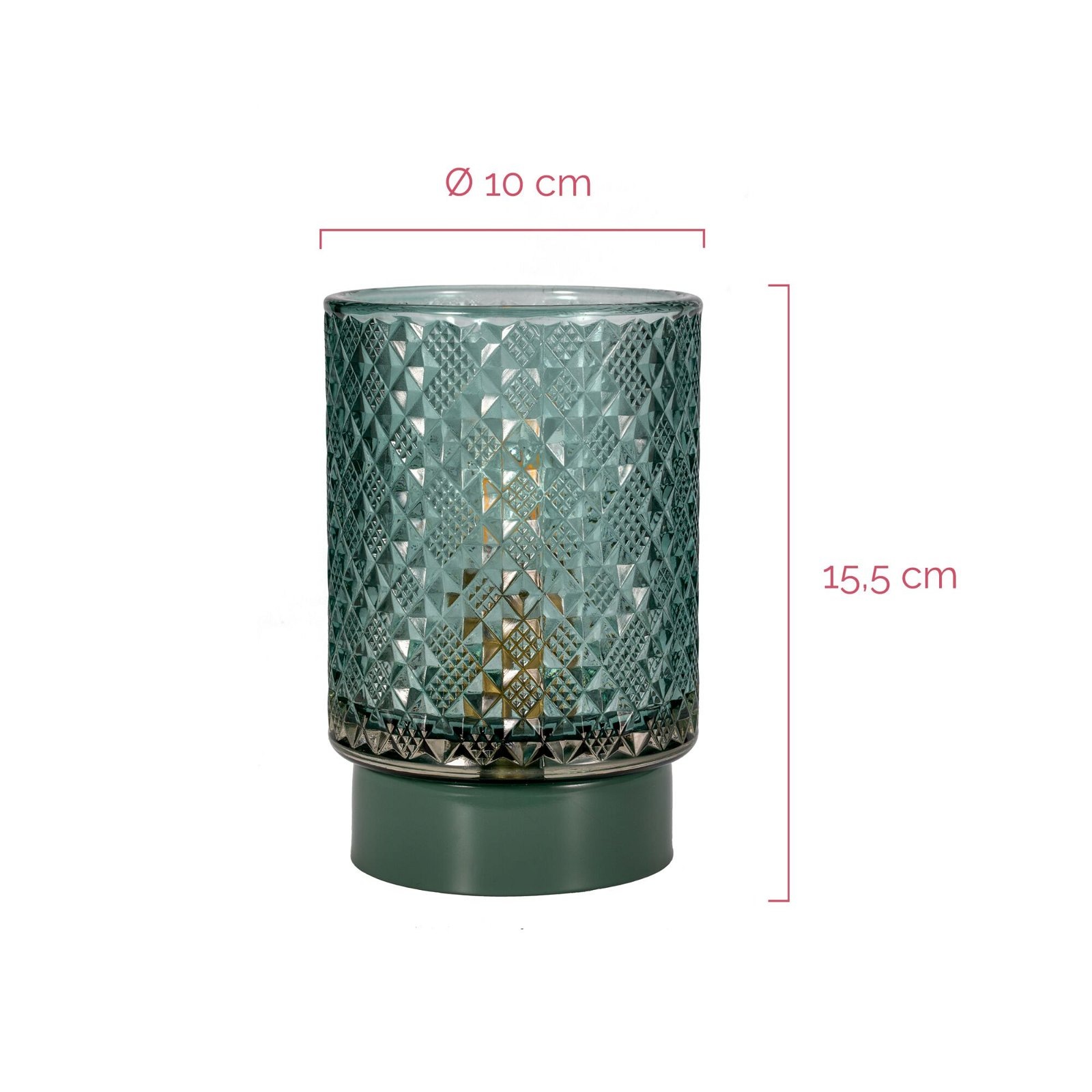 Pauleen LED Tischleuchte »Modern Glamour mobile Türkis Glas/Metall«, 1 flammig, Leuchtmittel E14 | LED fest integriert, E14, Timer Batterie