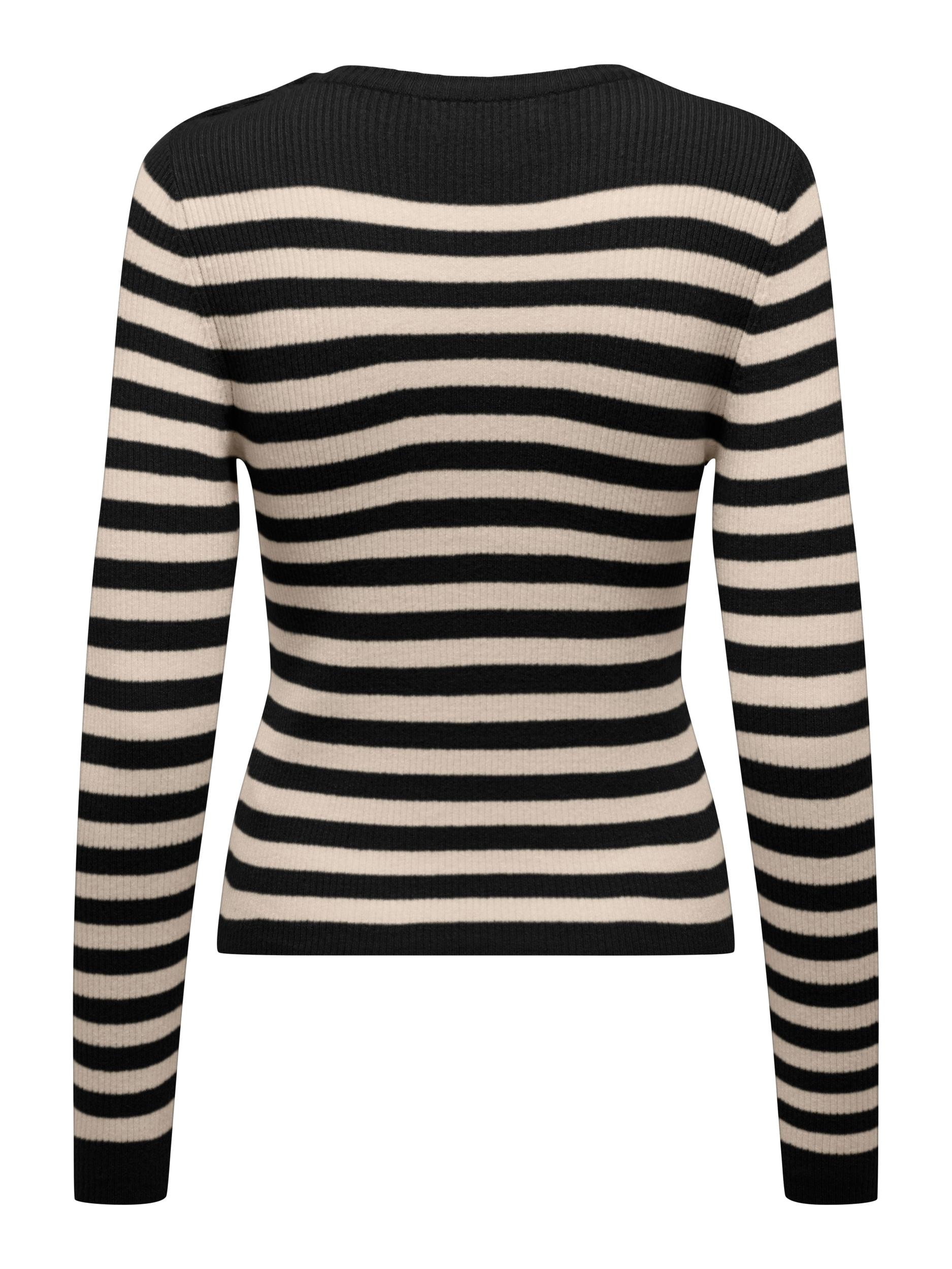 ONLY Rundhalspullover "ONLIBI LS STRIPE BUTTON O-NECK CC KNT" günstig online kaufen