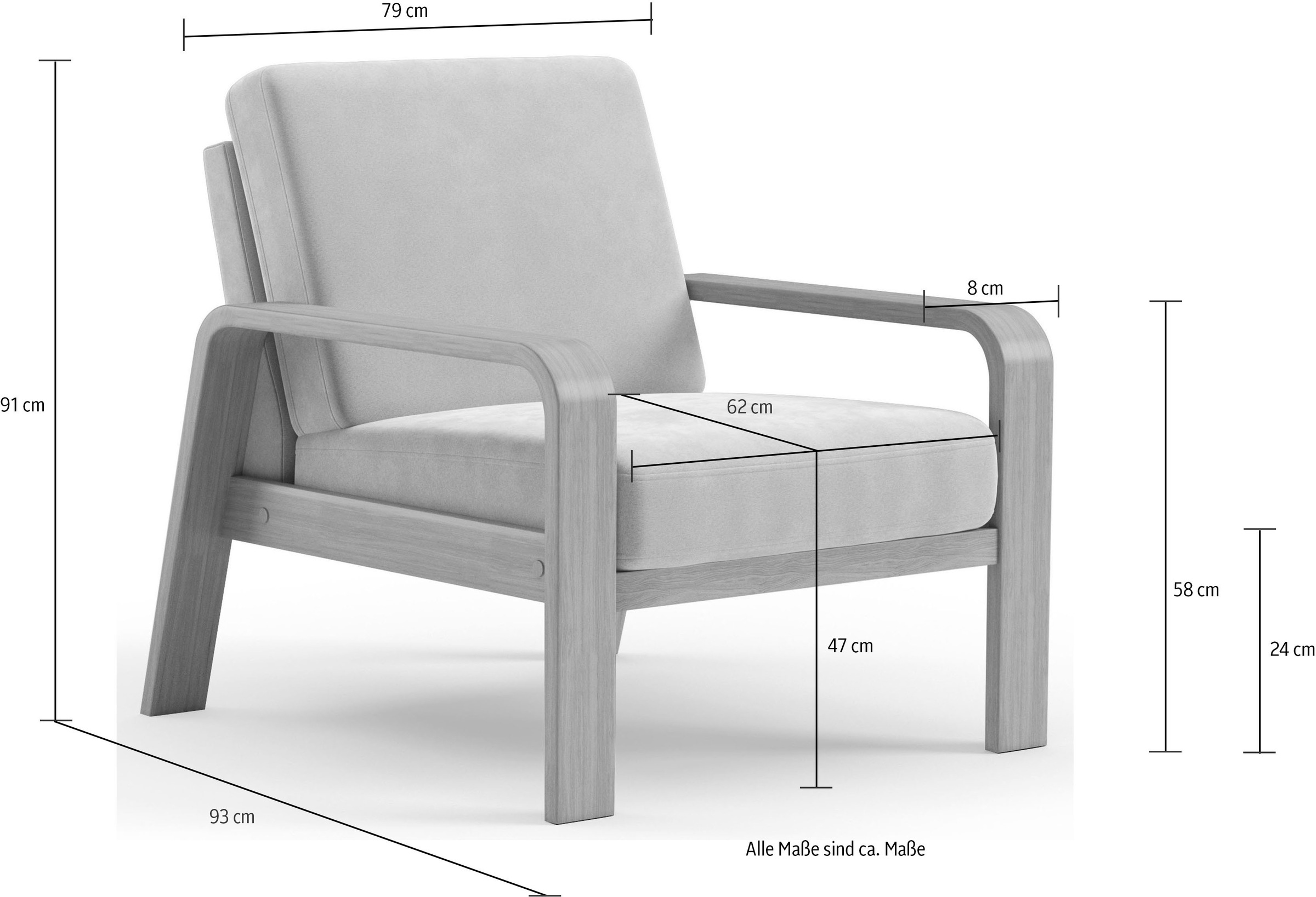 Sit&more Fotelis »Kolding« porankiais iš eichefarbigem Buchenholz verschiedene Bezüge ir spalvos
