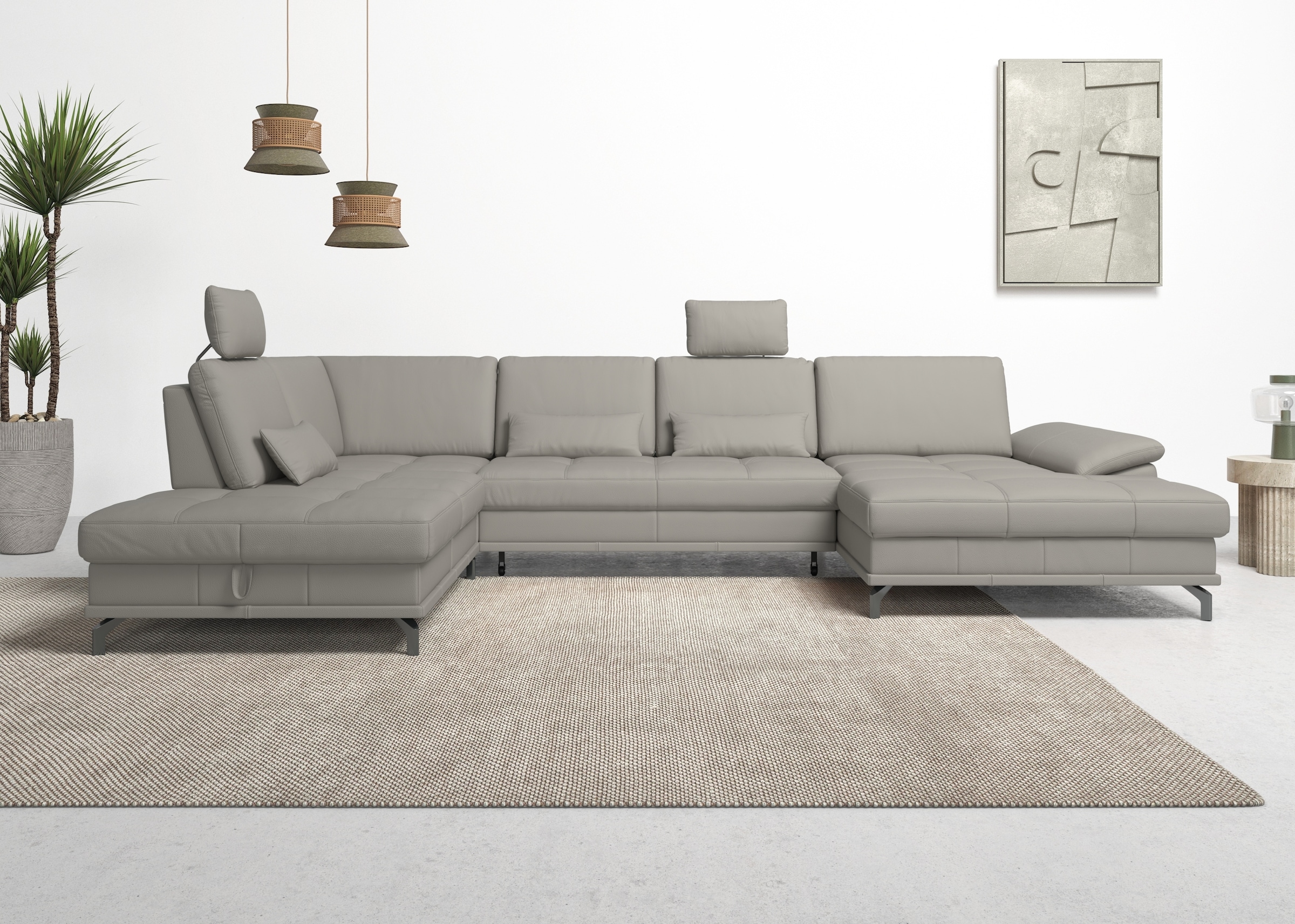 OTTO home Wohnlandschaft "Costello U-Form, B: 363 cm mit Sitztiefen-, Armte günstig online kaufen