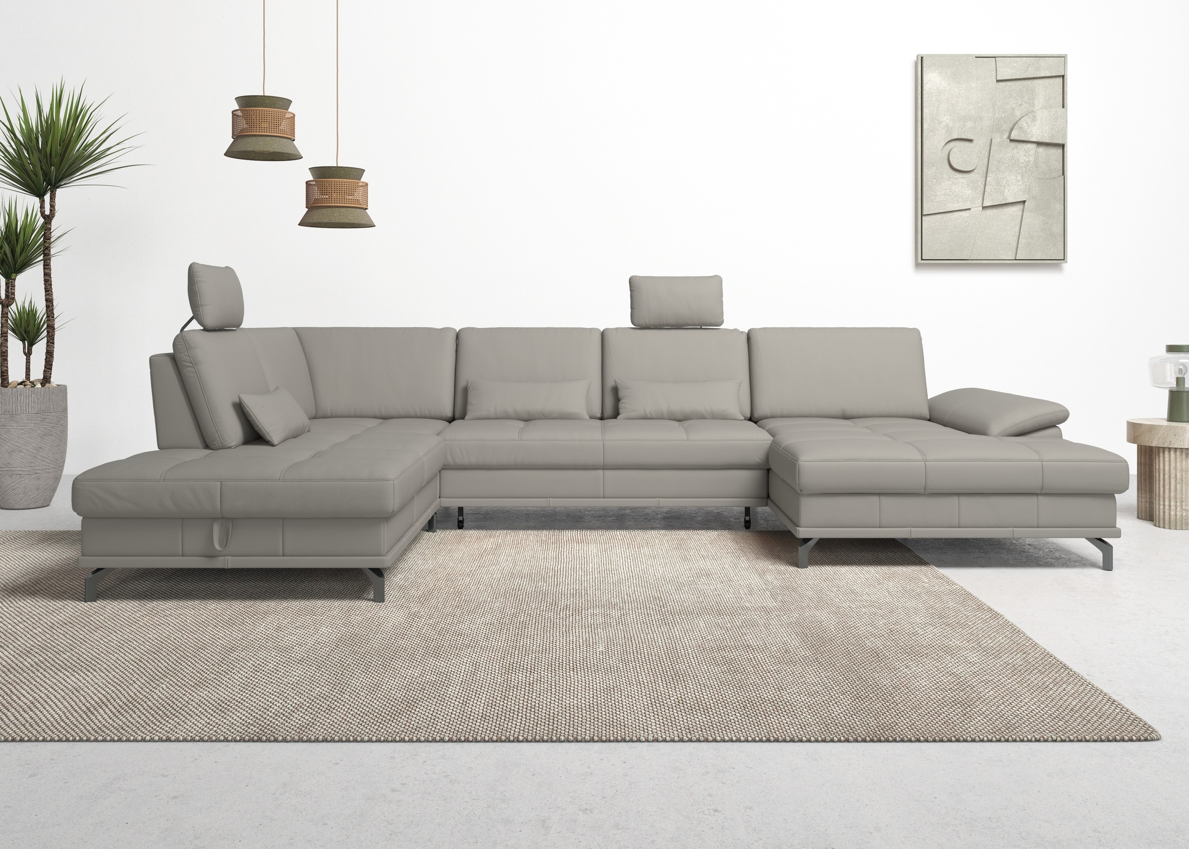 PLACES OF STYLE Wohnlandschaft "Costello U-Form, B: 363 cm mit Sitztiefen-, günstig online kaufen