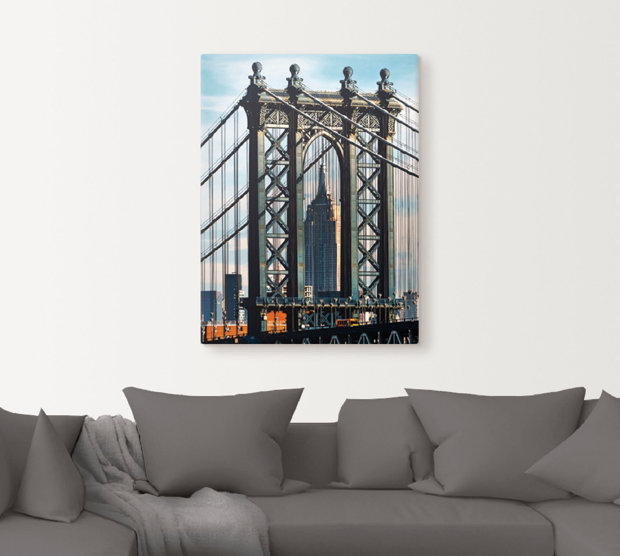 Artland Wandbild »New York Manhattan Bridge«, Brücken, (1 St.), als Leinwandbild, Wandaufkleber in verschied. Größen