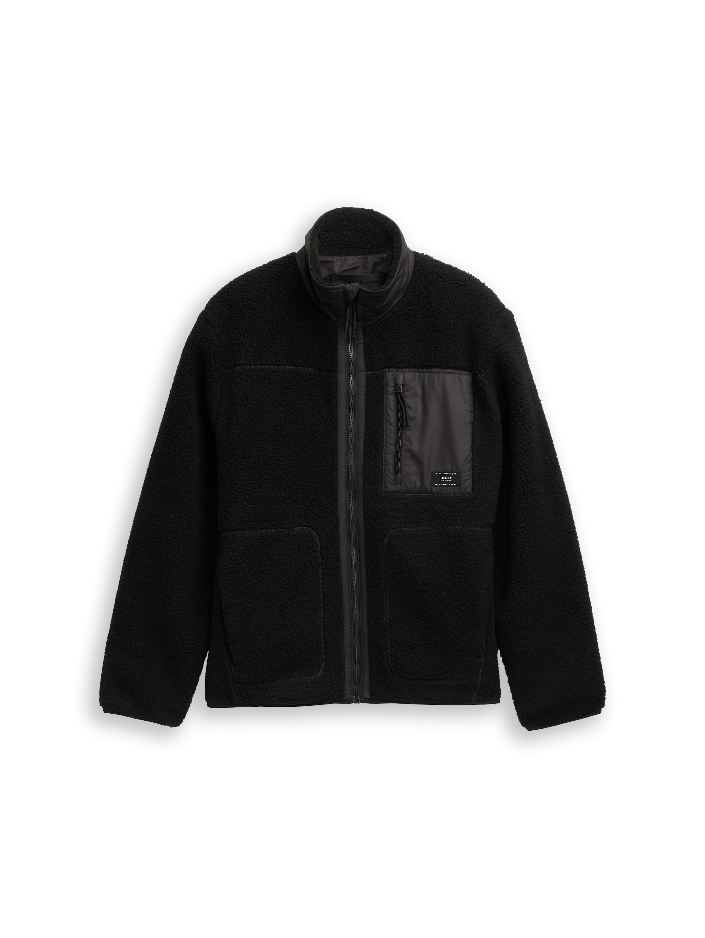 TOM TAILOR Denim Fleecejacke, mit Logo Stickerei