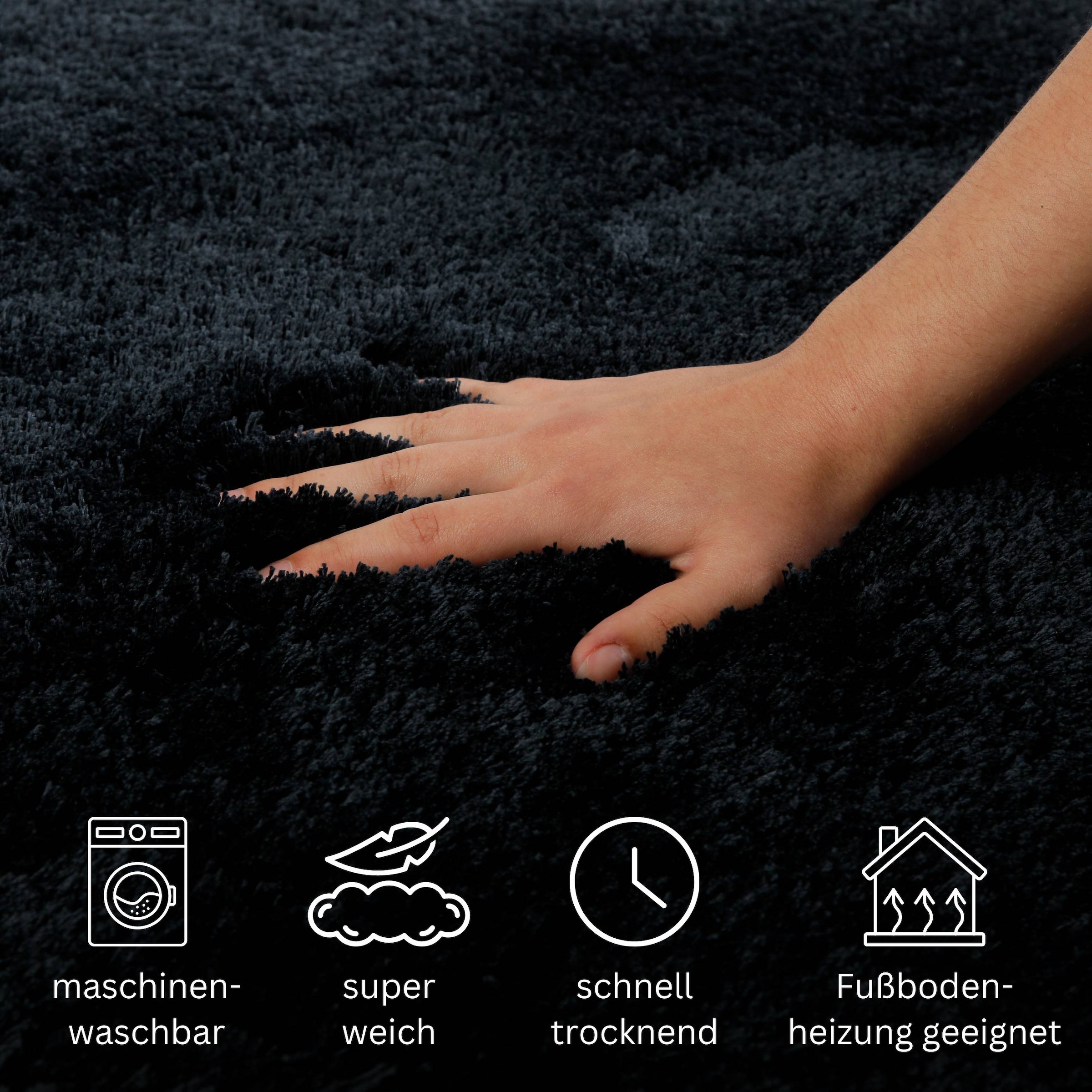 OTTO home Badematte »Kaarin«, rutschhemmend beschichtet, schnell trocknend, Badteppich, getuftet, flauschig, hochflor, große Farbauswahl