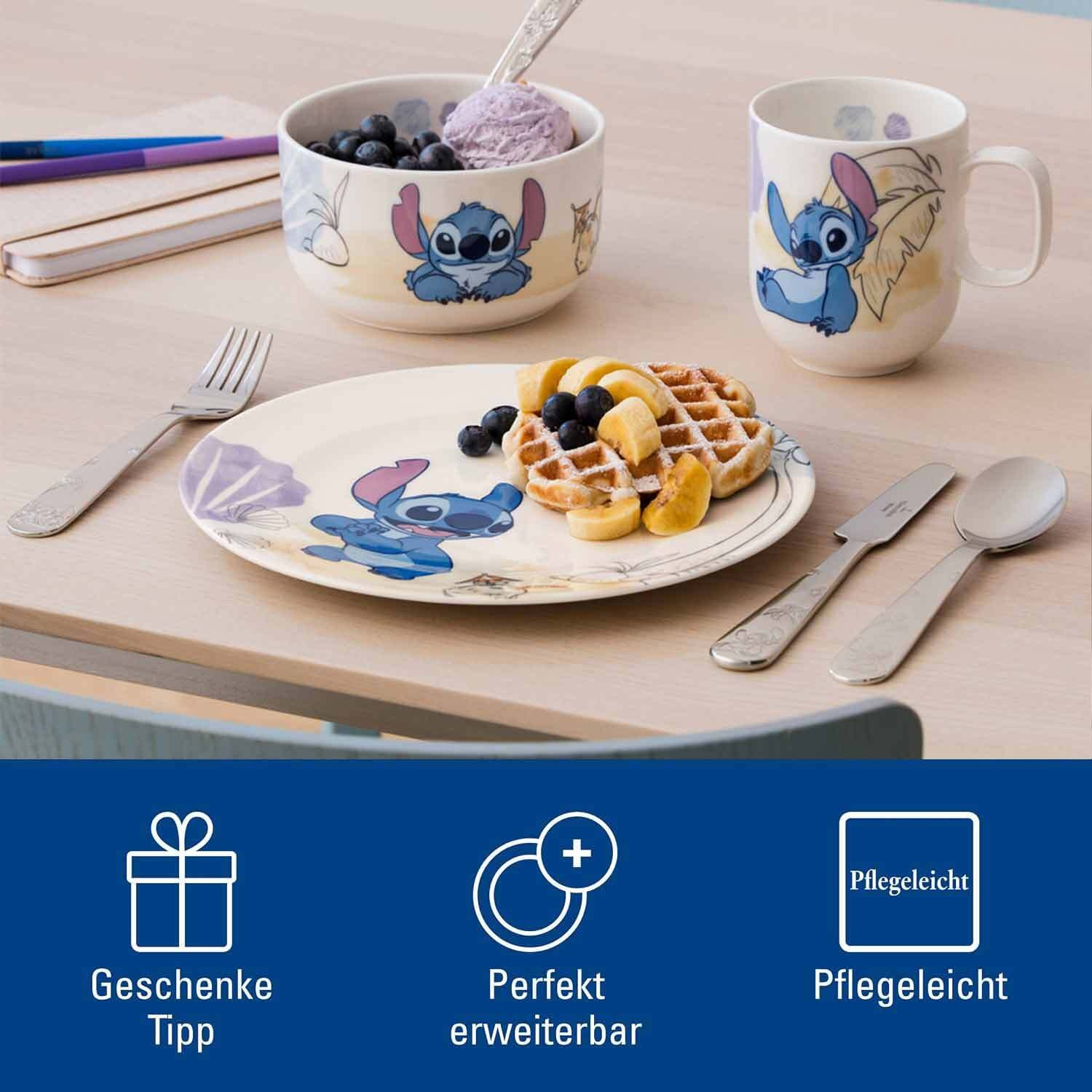 Villeroy & Boch Kindergeschirr-Set »Kindergeschirr-Set Disney Stitch 7er Set bunt« Spülmaschinenfest, Mikrowellensicher