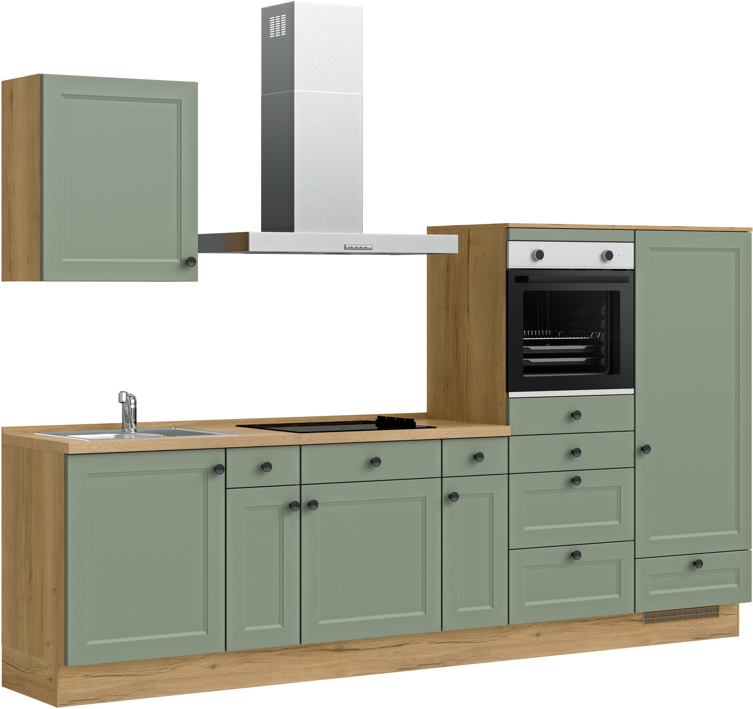 nobilia® Küchenzeile »"Cascada II"«, vormontiert, Breite 300 cm, Ausrichtung wählbar, wahlw. mit E-Geräten