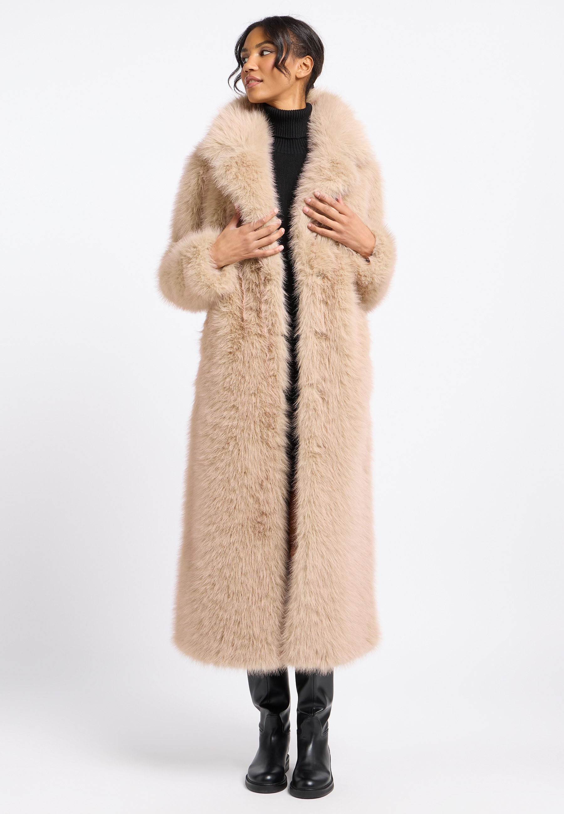 Frieda & Freddies Fellimitatmantel "Fake Fur Coat / Moon-lake" günstig online kaufen
