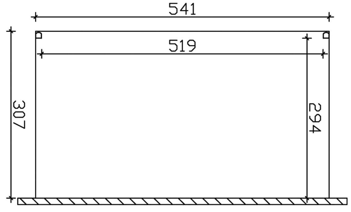 Skanholz Terrassendach »Genua«, 541 cm Breite, verschiedene Tiefe