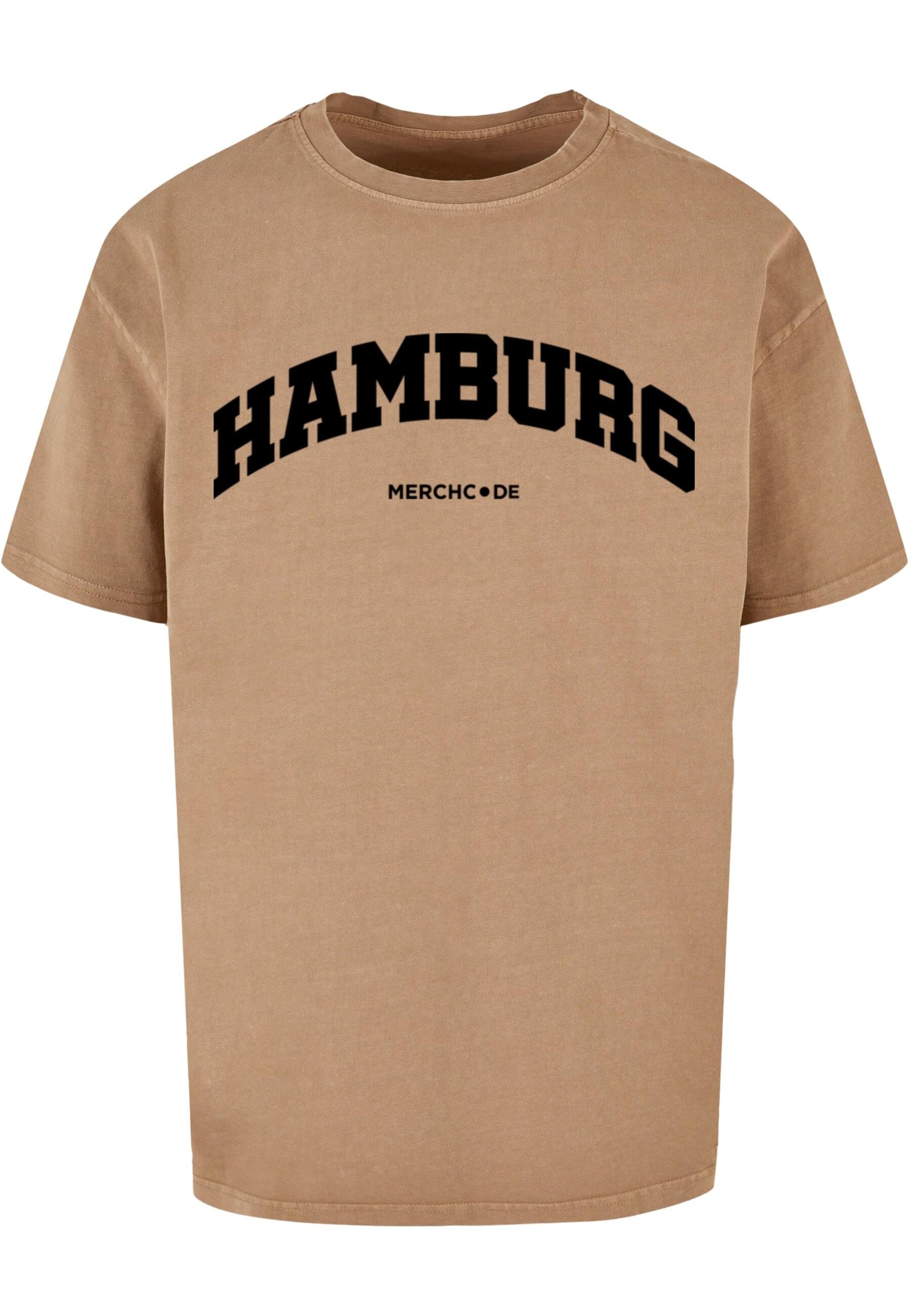 Merchcode T-Shirt "Merchcode Herren Hamburg Wording - Acid Washed Oversize günstig online kaufen