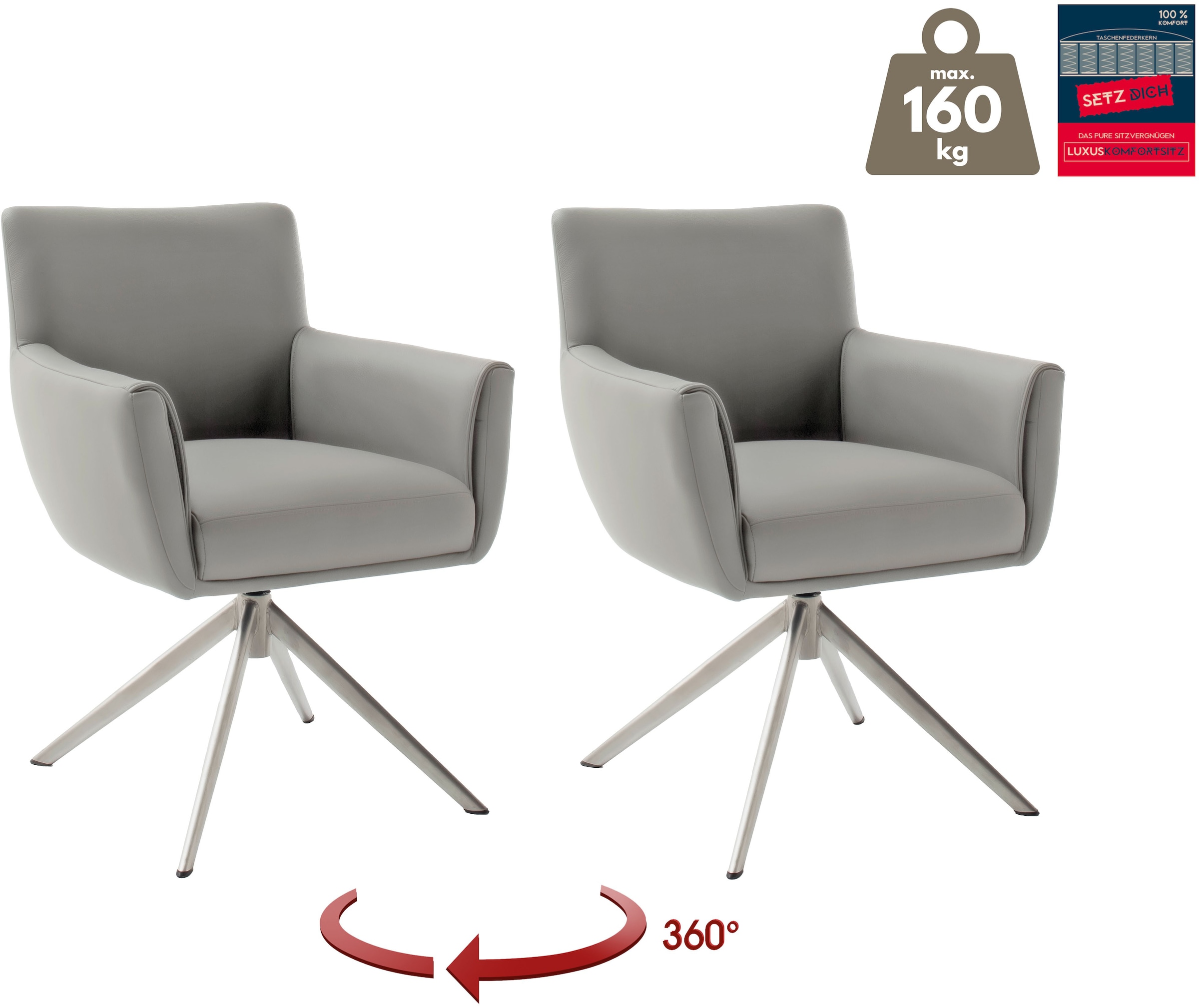 MCA furniture 4-Fußstuhl "WILSON Esszimmerstuhl, Armlehnstuhl, Polsterstuhl günstig online kaufen
