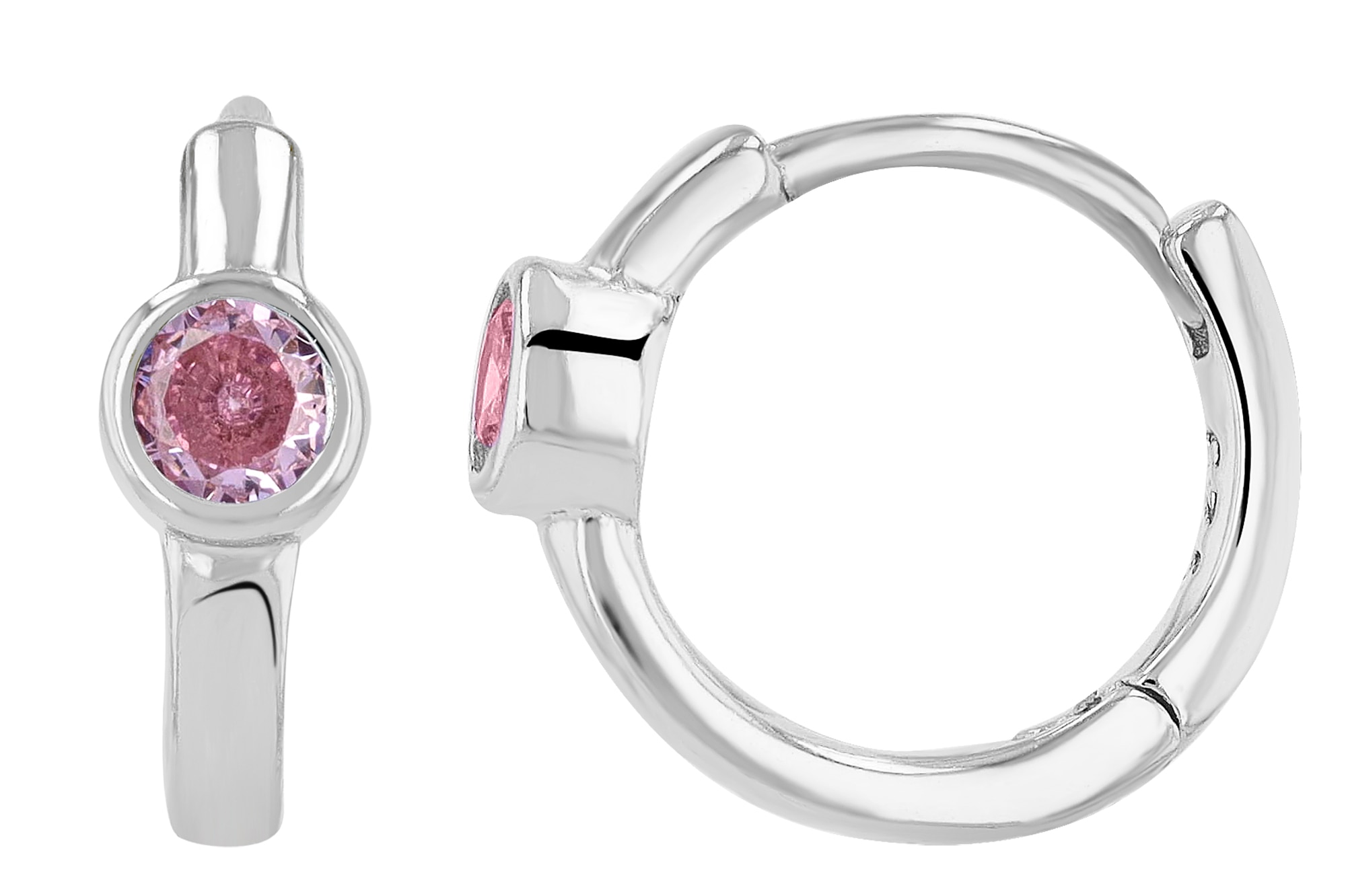 Adelia´s Klappcreolen "Ohrringe – Klappcreole aus 925 Silber mit Zirkonia" Ideal als Geschenk zum Muttertag