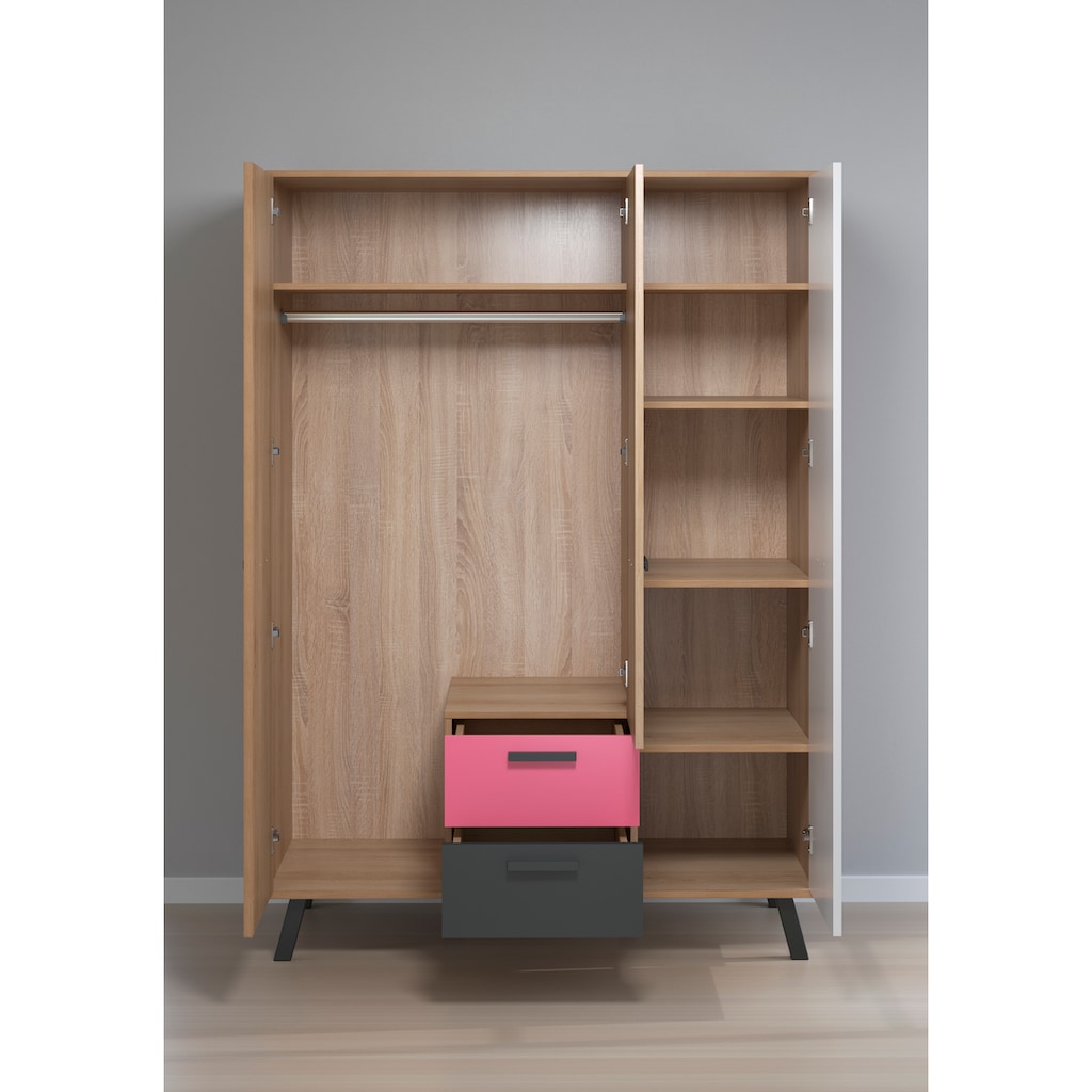 trendteam Kleiderschrank »Mats«, Front teilweise wechselbar - Rosa oder Blau