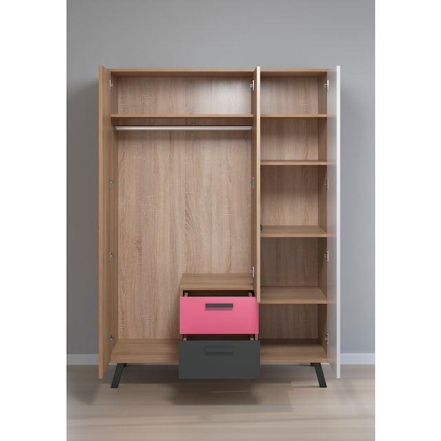 trendteam Kleiderschrank »Mats«, Front teilweise wechselbar - Rosa oder Blau  | BAUR