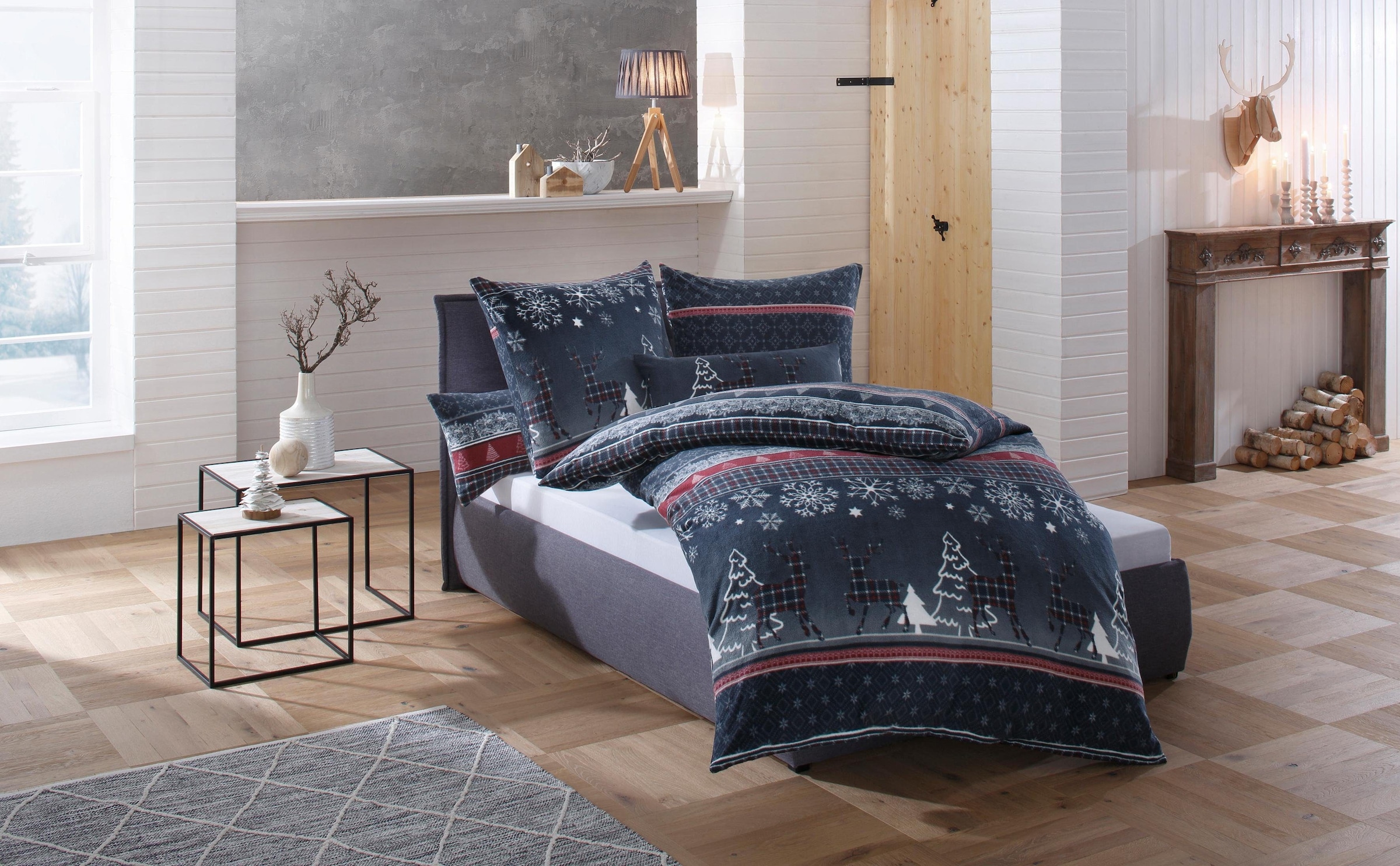 my home Bettwäsche "Chrissy in Gr. 135x200 oder 155x220 cm, ideal für Weihn günstig online kaufen